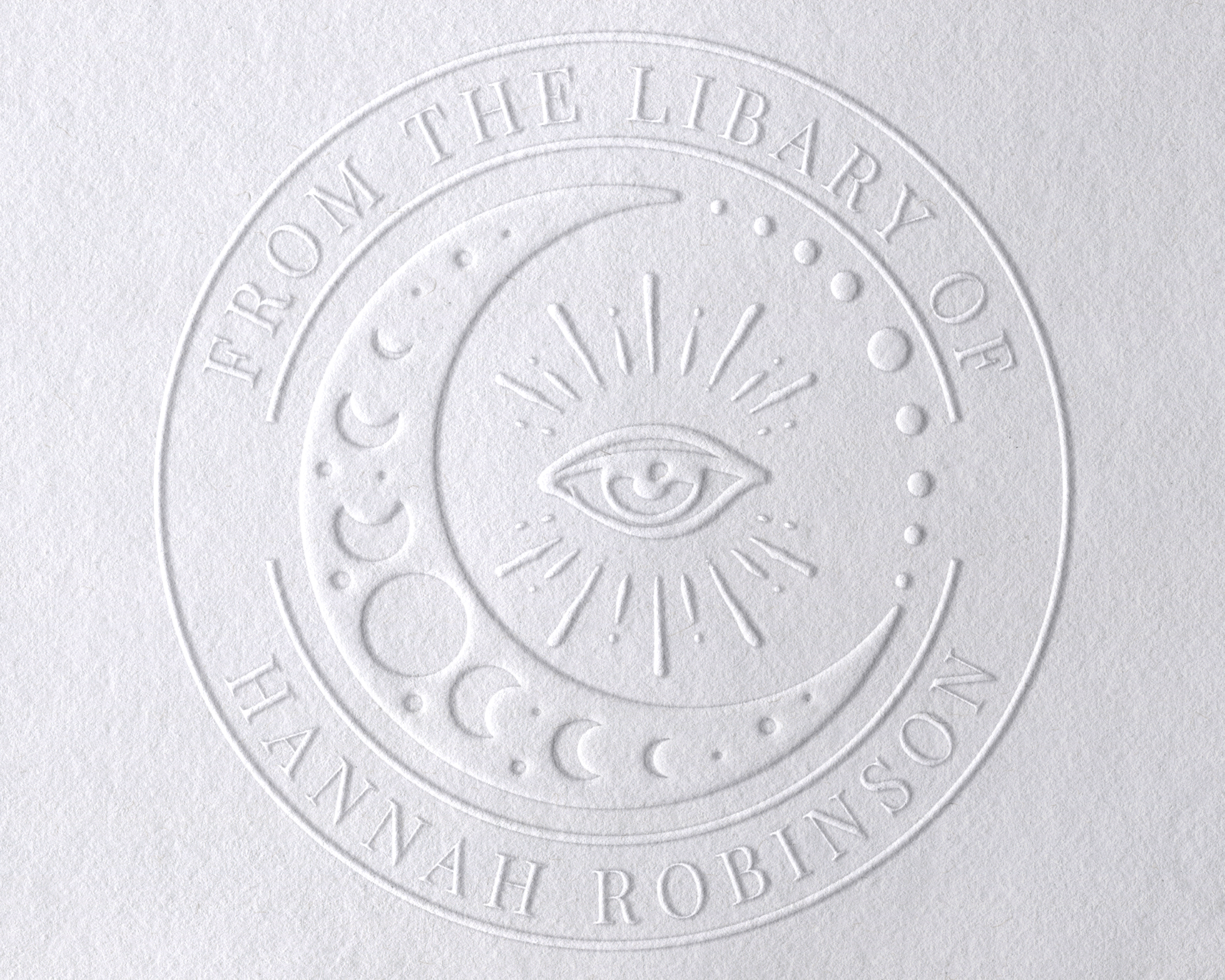 Eye and Moon Personalized Book Embosser