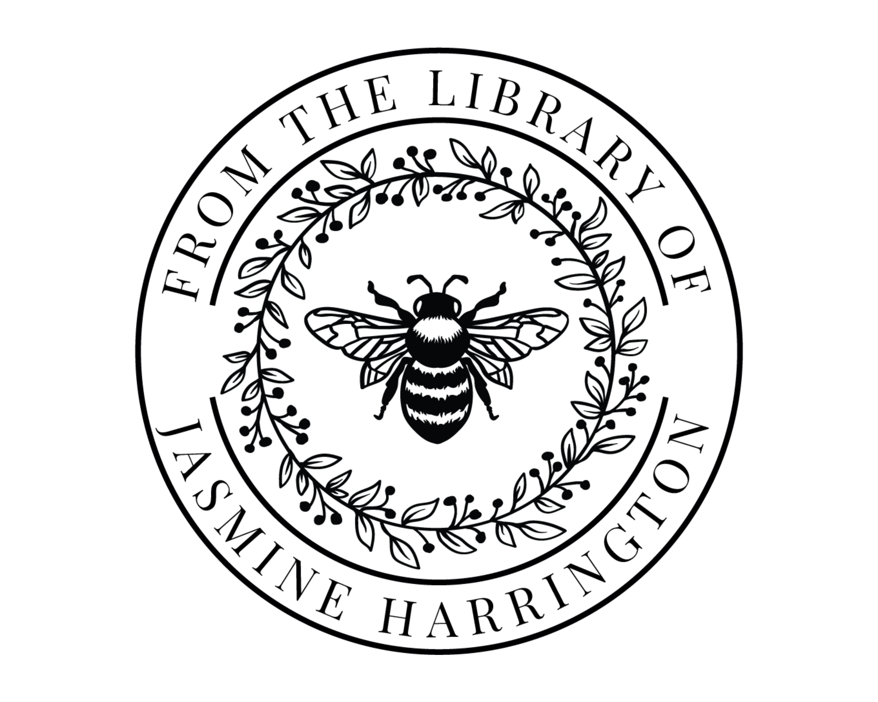 Personalized Book Bee Stamp Self Inking - FLORALBEE-2