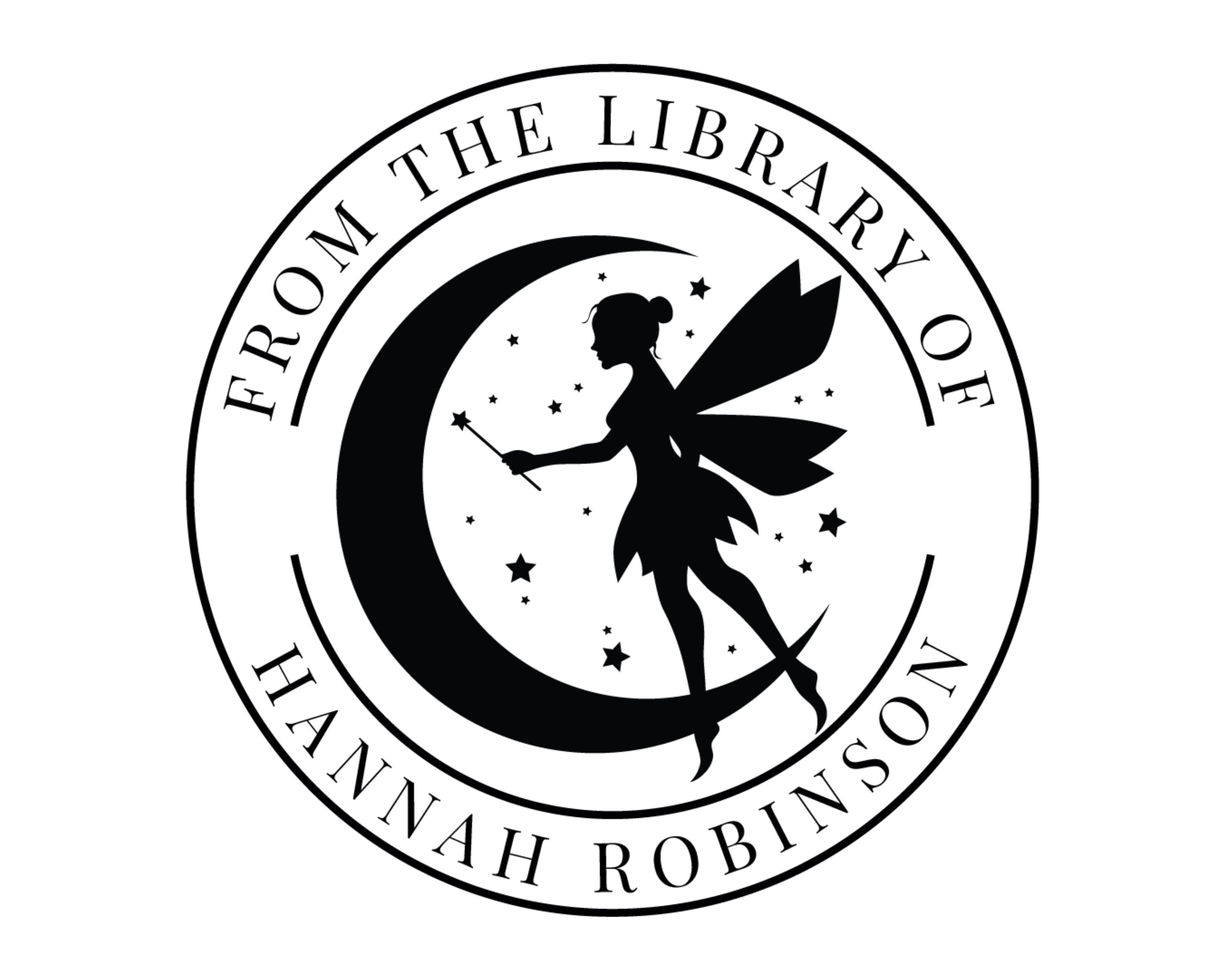 Personalized Book Stamp Wood Handle - FairyM1