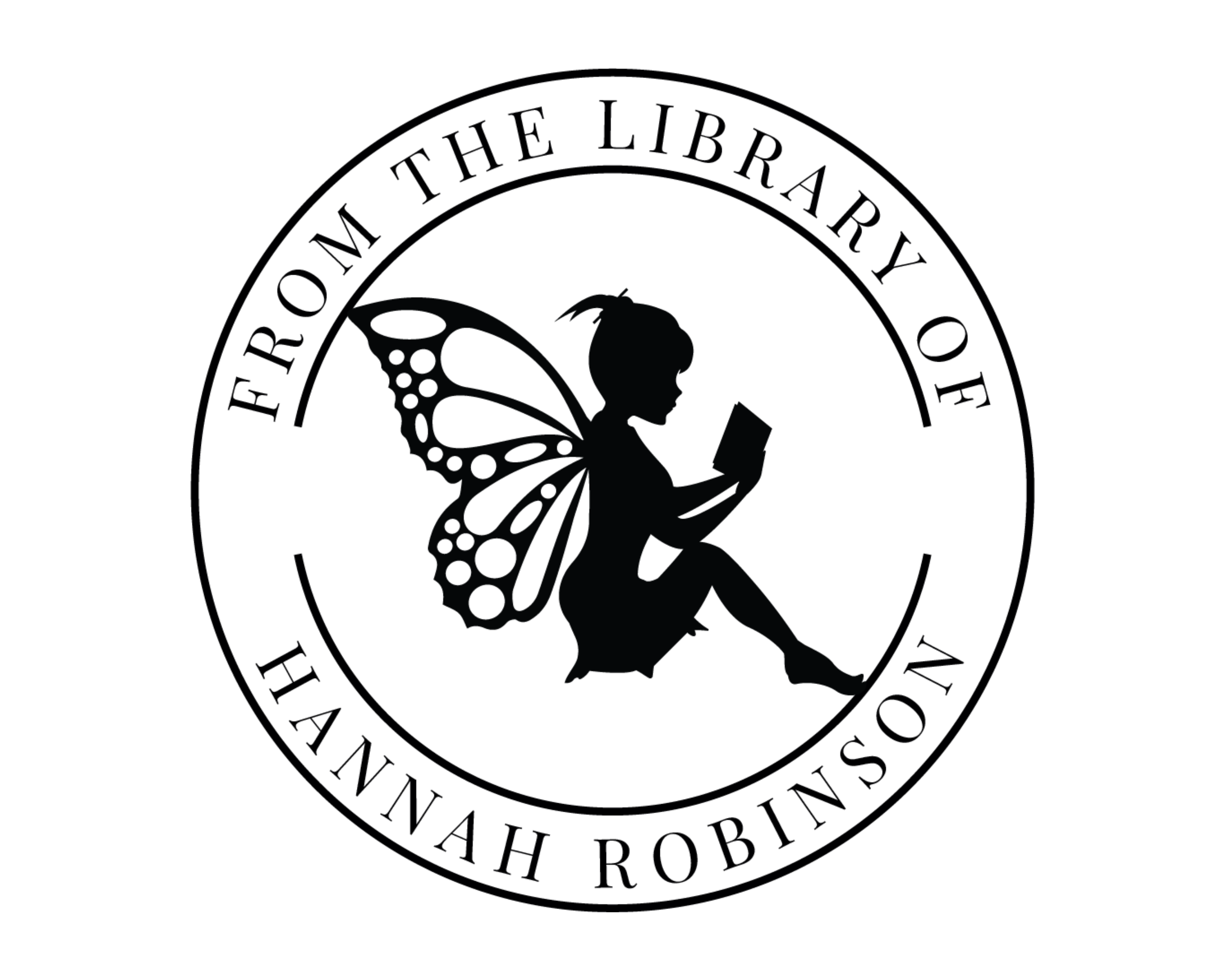 Personalized Book Stamp Wood Handle - FairyM2