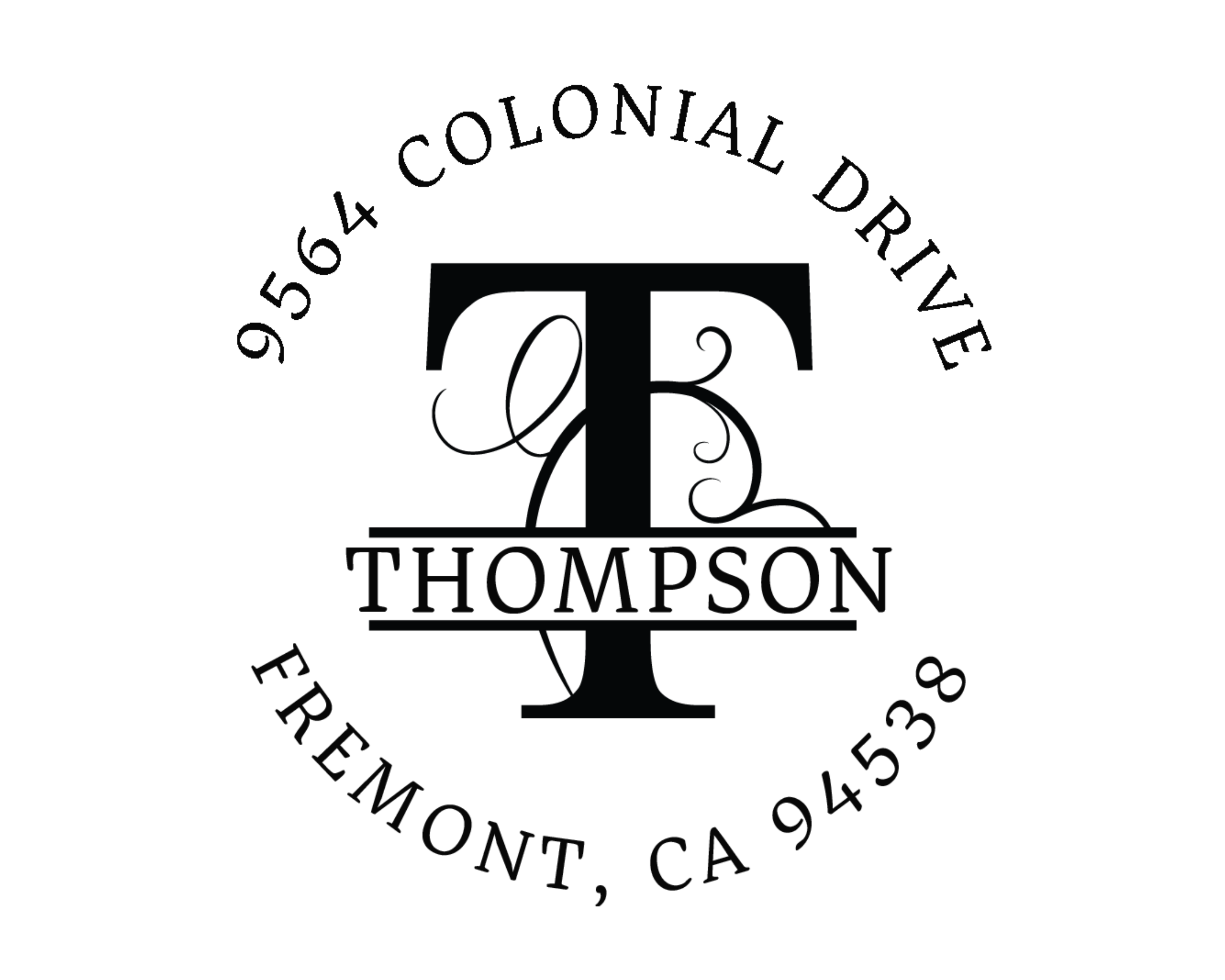 Personalized Book Stamp Self Inking - Fancy Monogram1