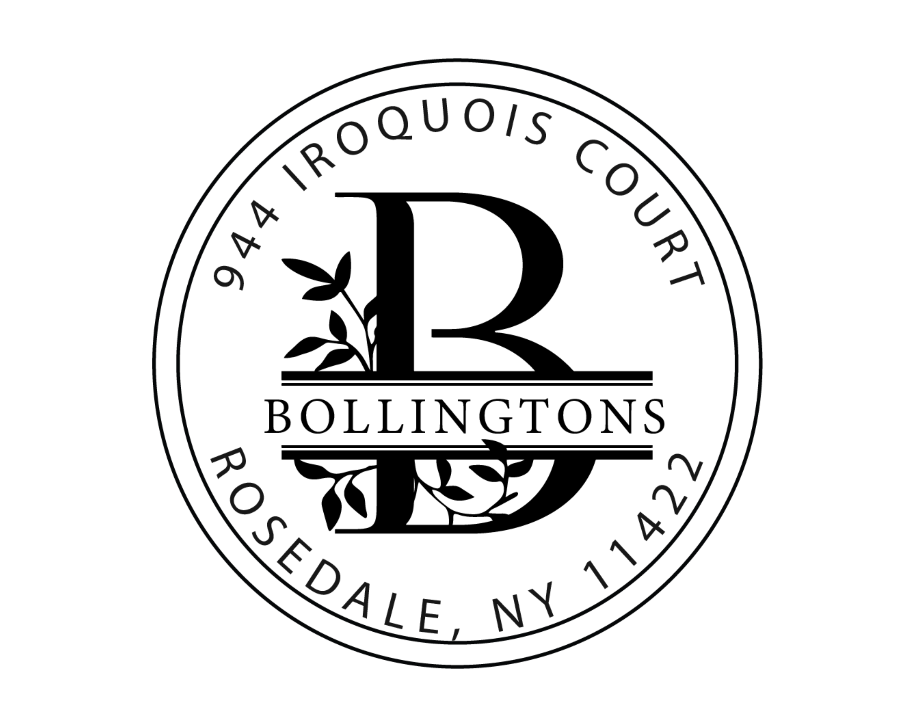 Personalized Book Stamp Self Inking - Floral Monogram2