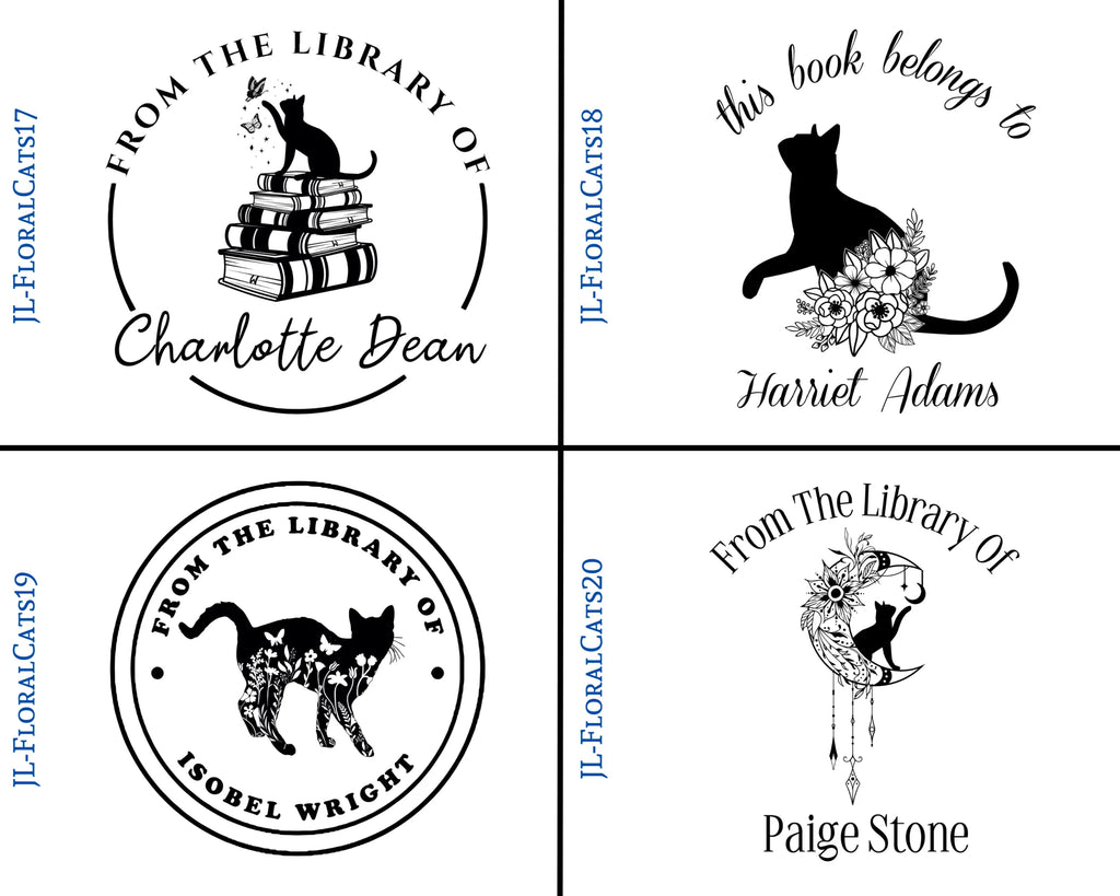 Floral Cats Style Book Stamp