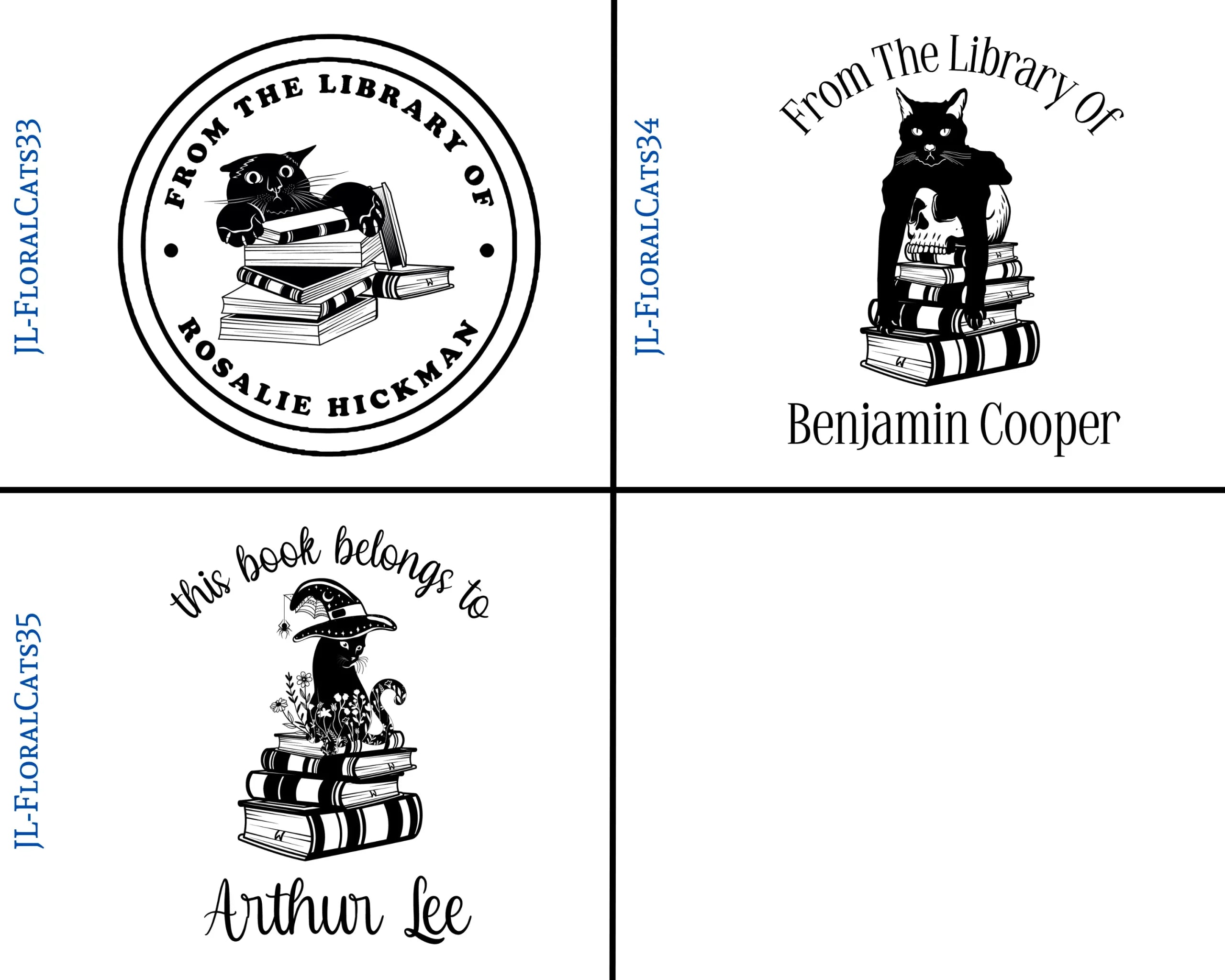 Floral Cats Style Book Stamp