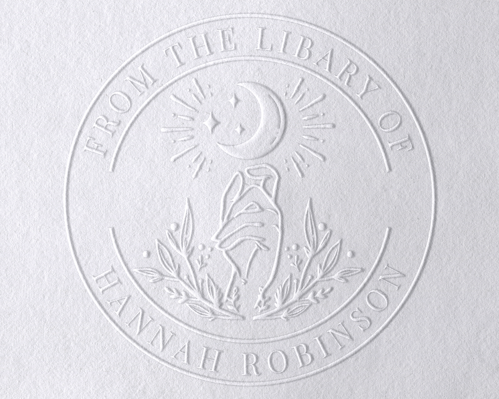 Personalized Book Embosser - Hand and Moon
