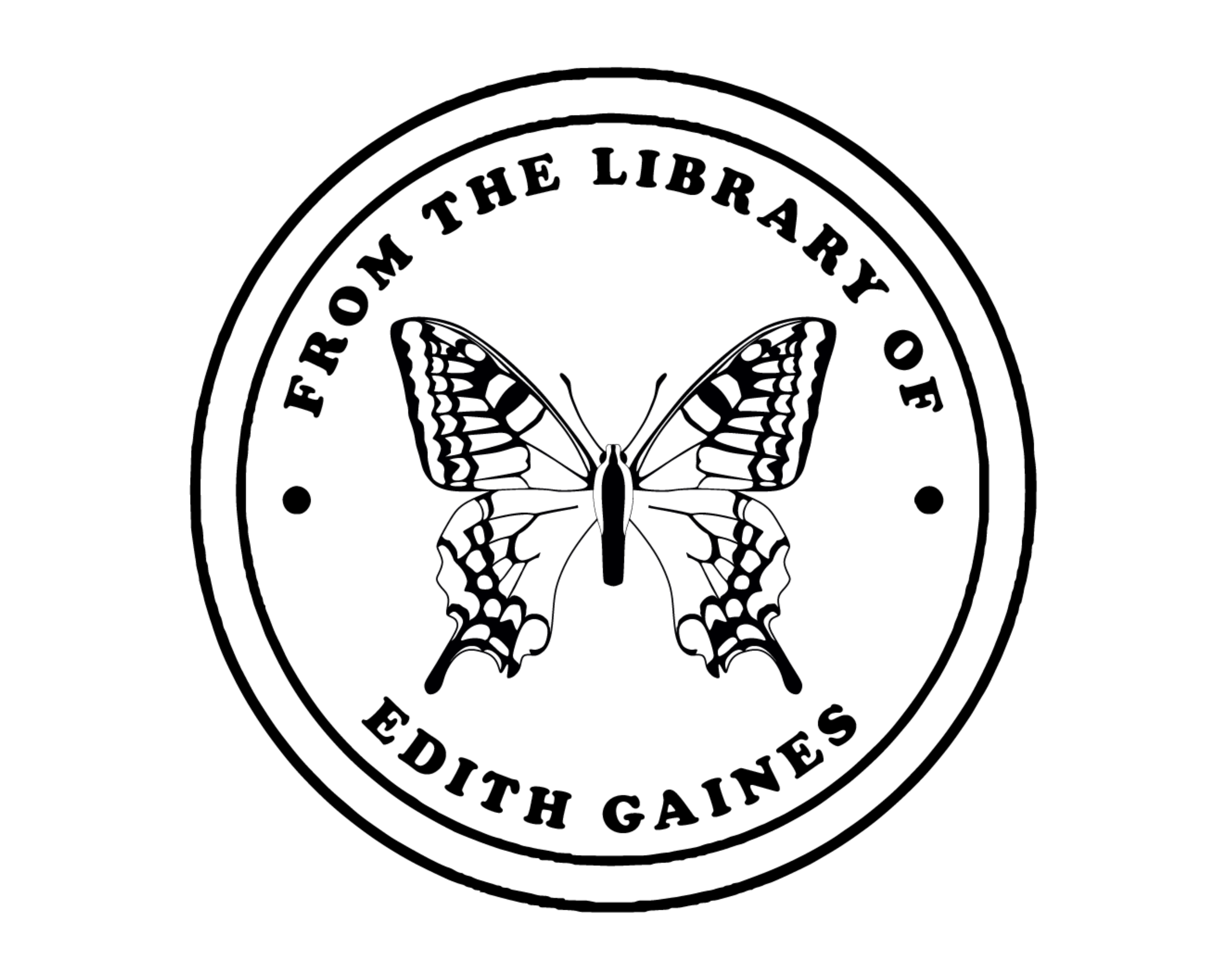 Personalized Book Self Ink Stamp - JB-Butterfly12