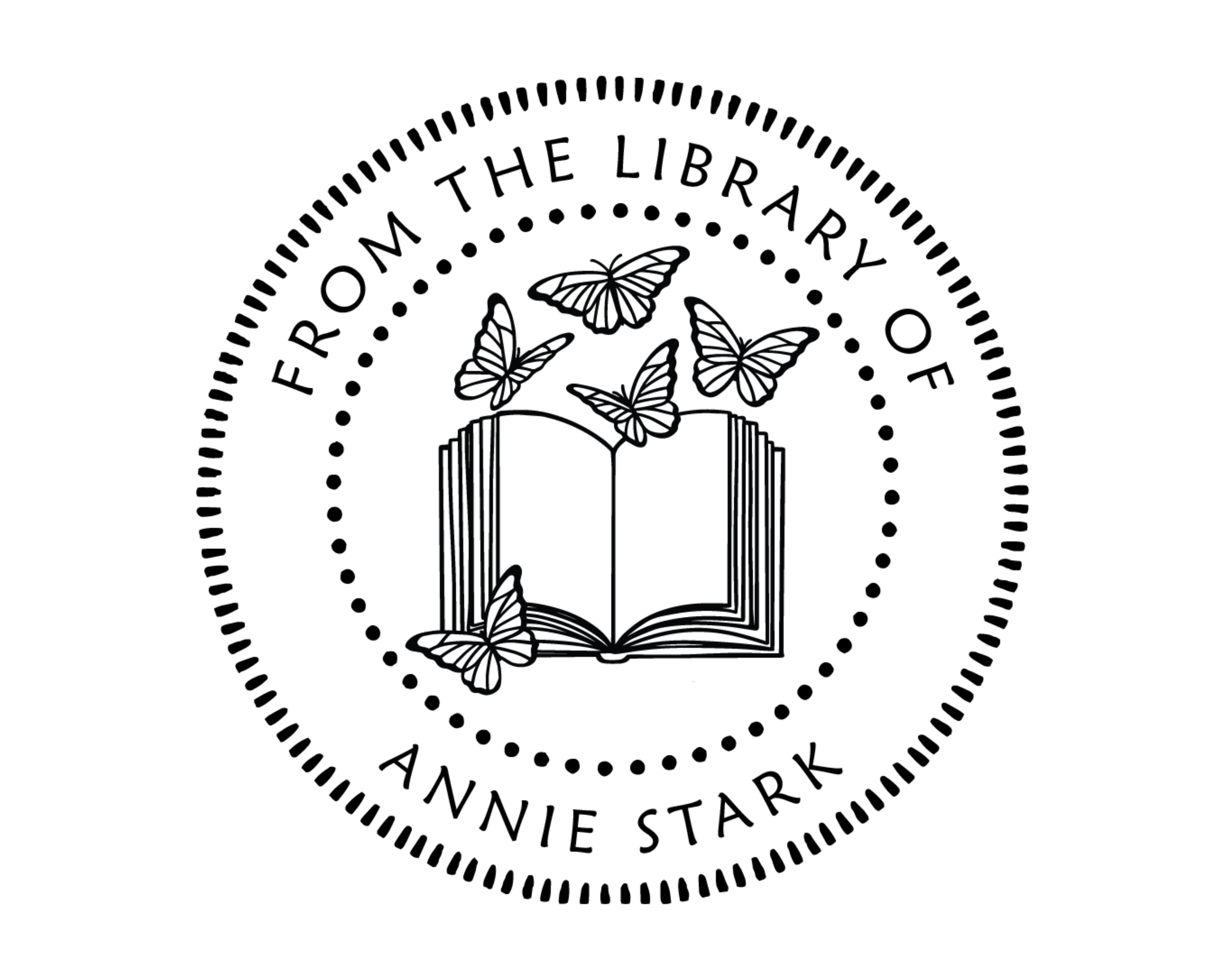 Personalized Book Self Ink Stamp - JB-Butterfly13