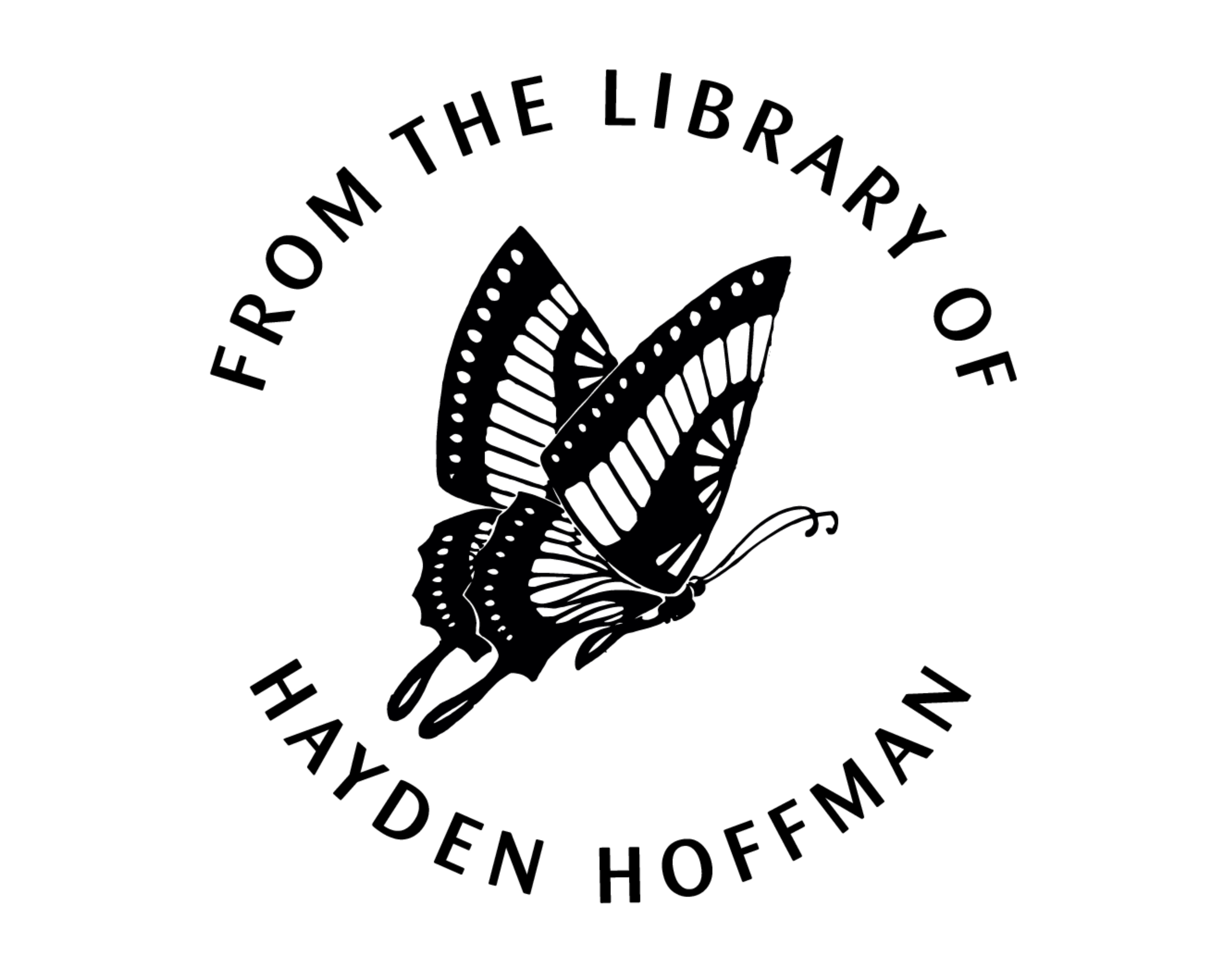 Personalized Book Wooden Handle Stamp - JB-Butterfly3