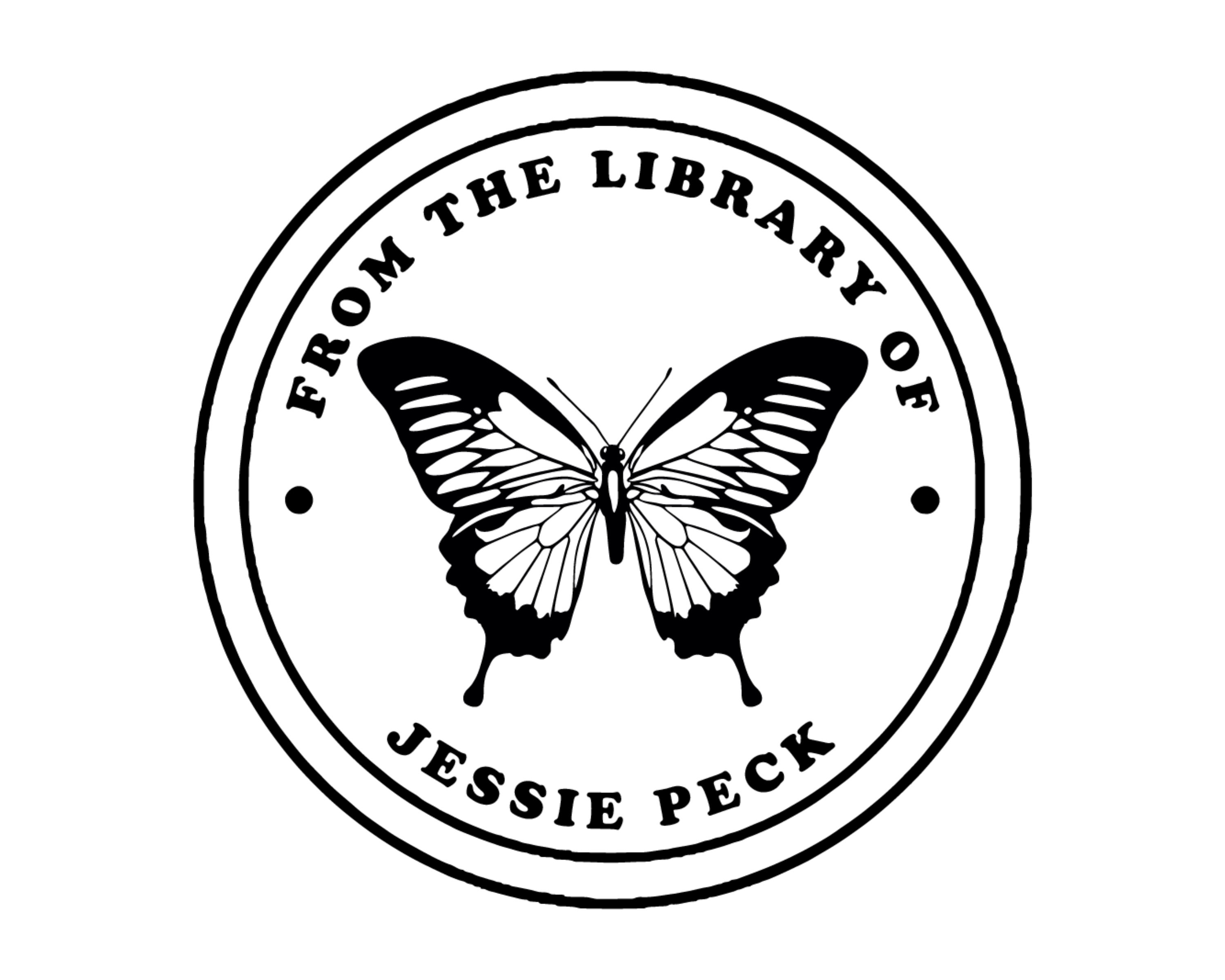Personalized Book Self Ink Stamp - JB-Butterfly5