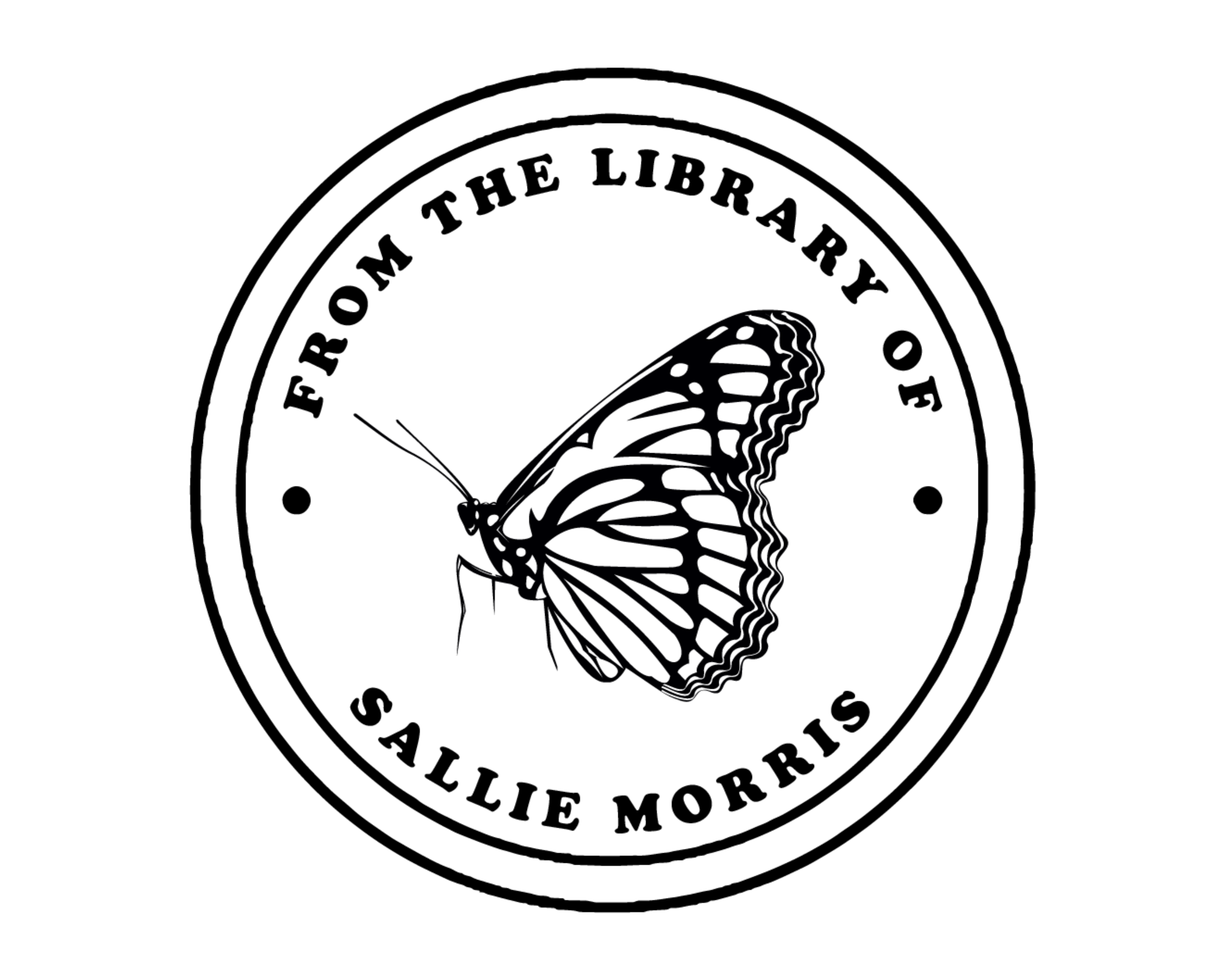 Personalized Book Wooden Handle Stamp - JB-Butterfly9