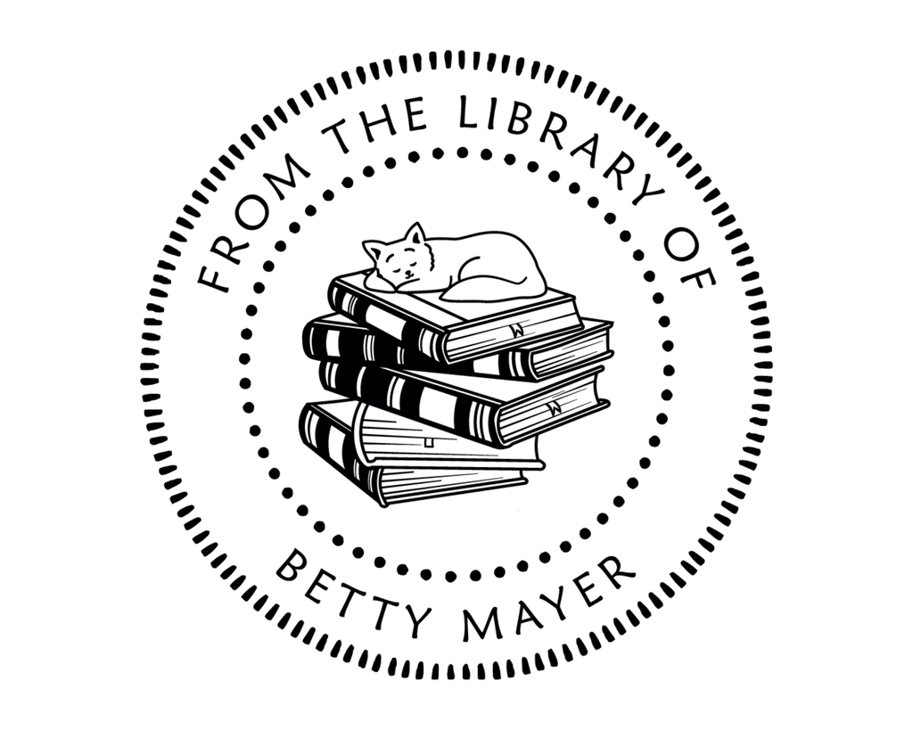 Personalized Book Wooden Handle Stamp - JB-Cat17