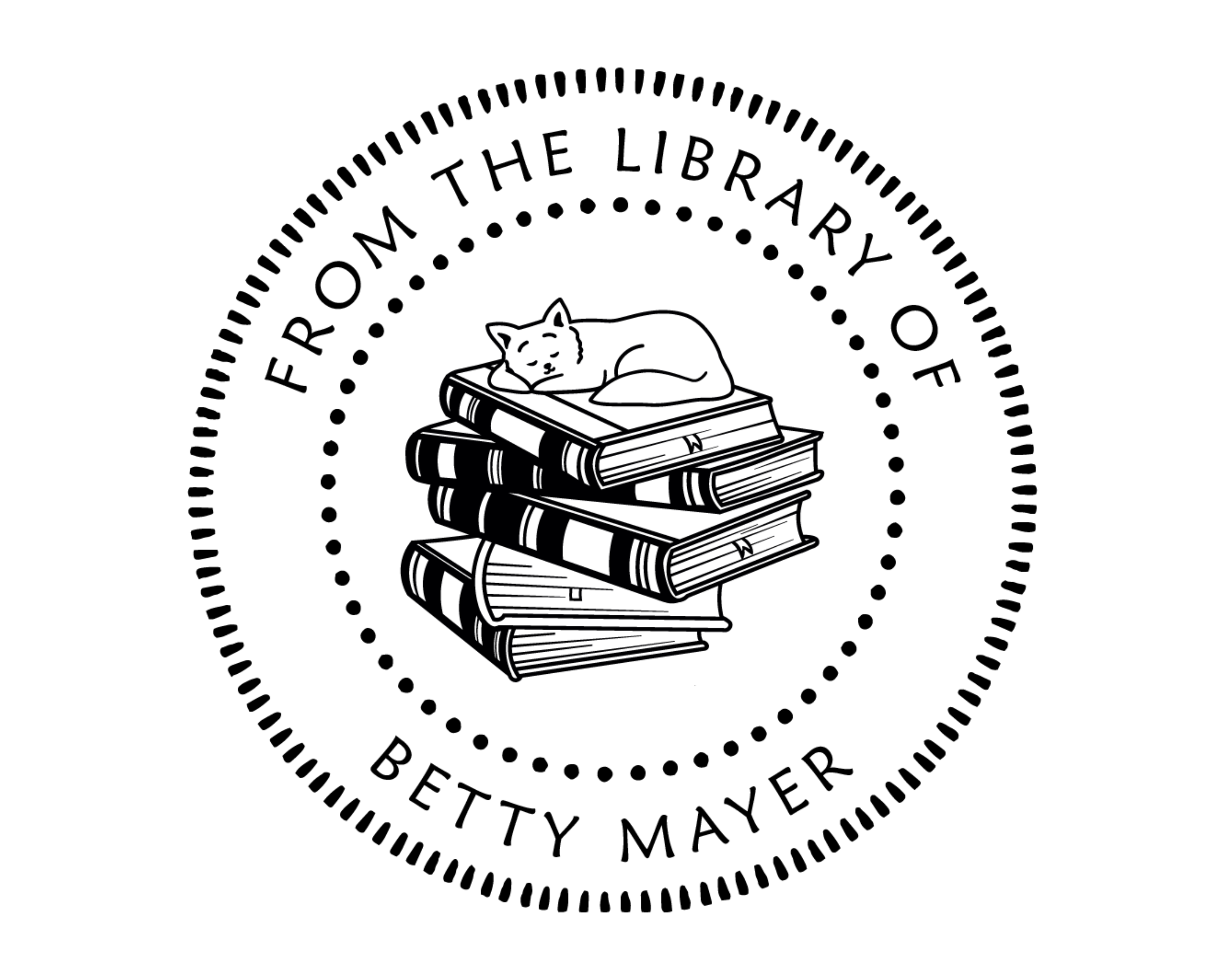 Personalized Book Wooden Handle Stamp - JB-Cat17