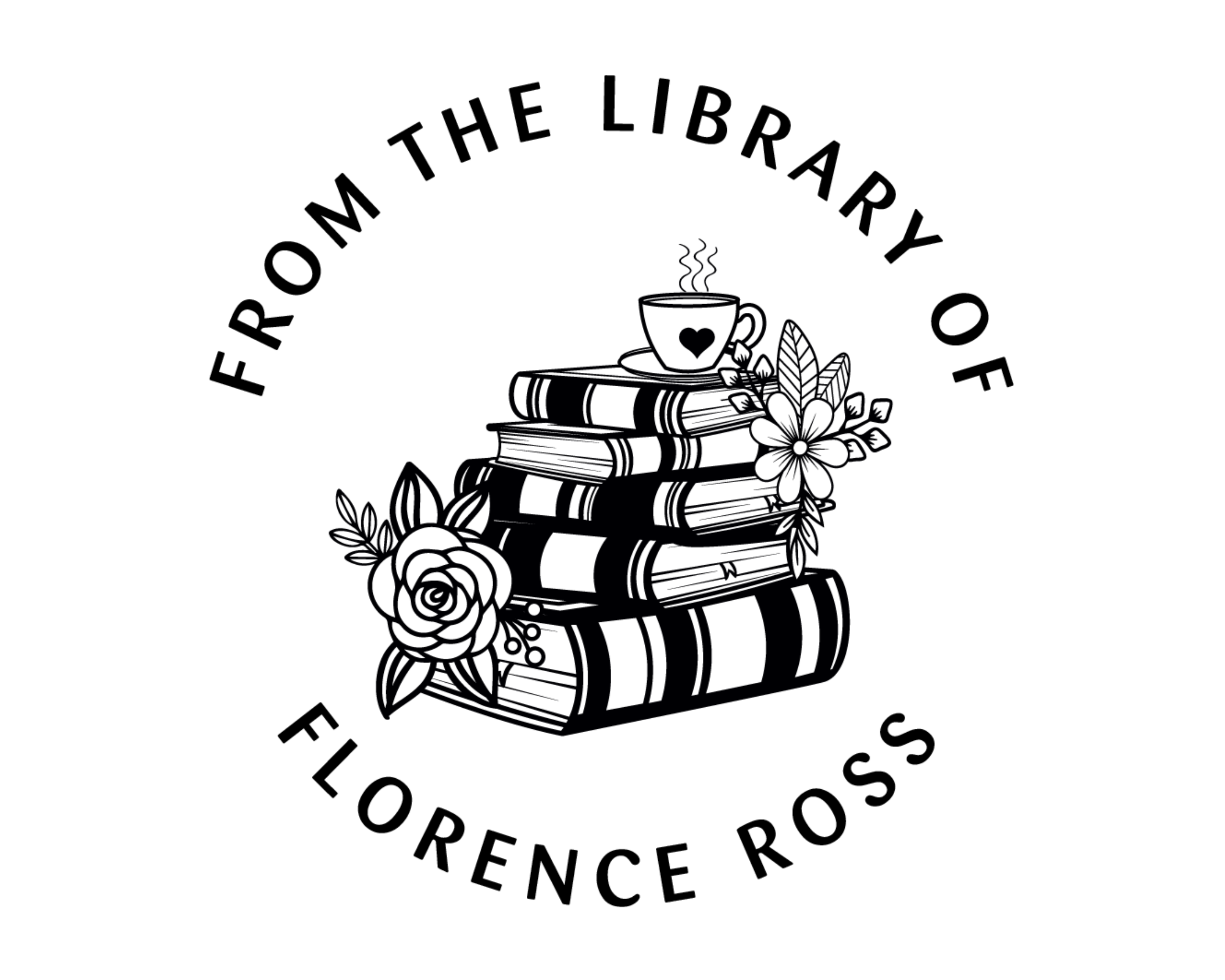 Personalized Book Self Ink Stamp - JB-Floral30