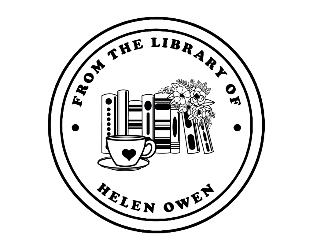 Personalized Book Self Ink Stamp - JB-Floral32