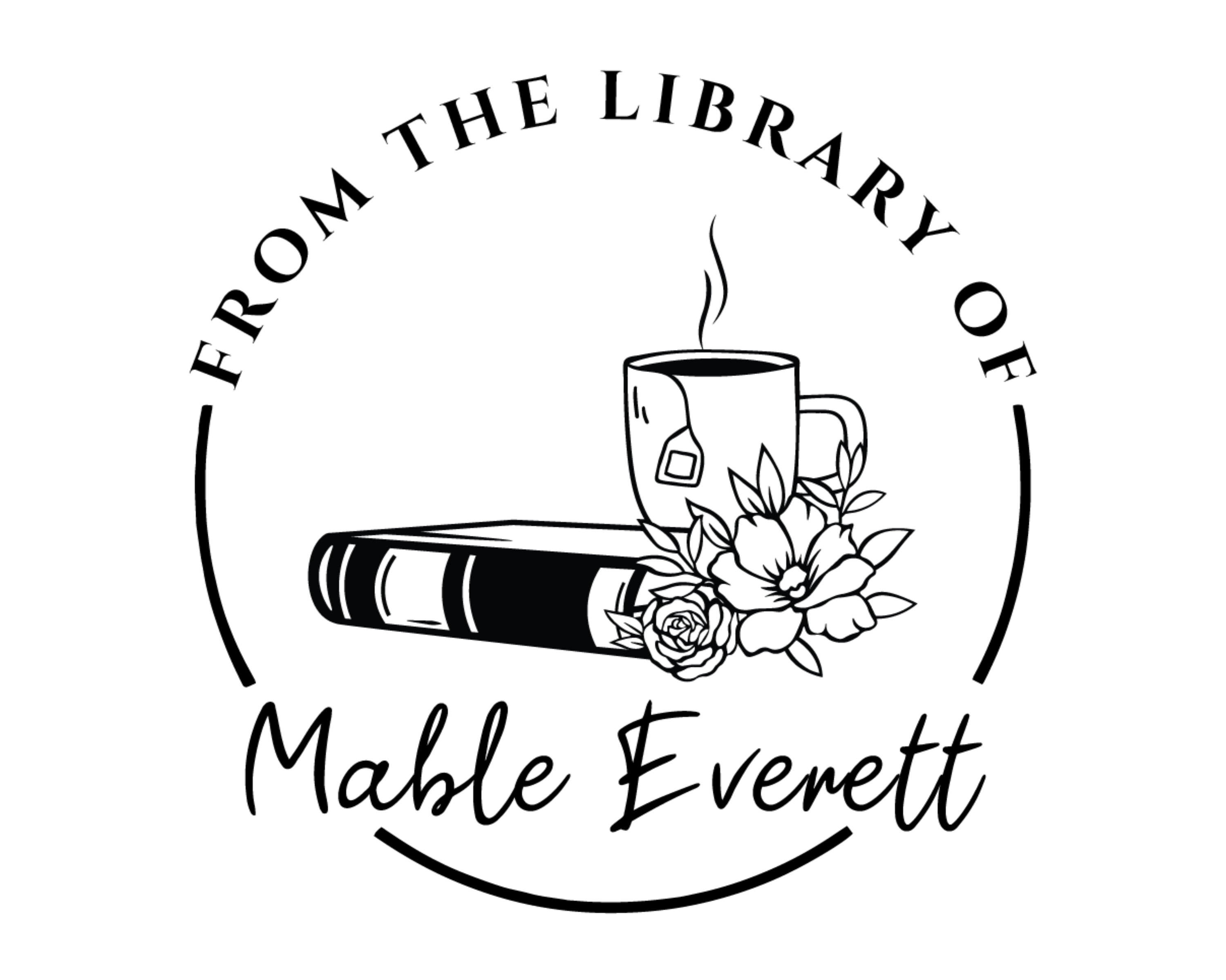 Personalized Book Self Ink Stamp - JB-Floral43