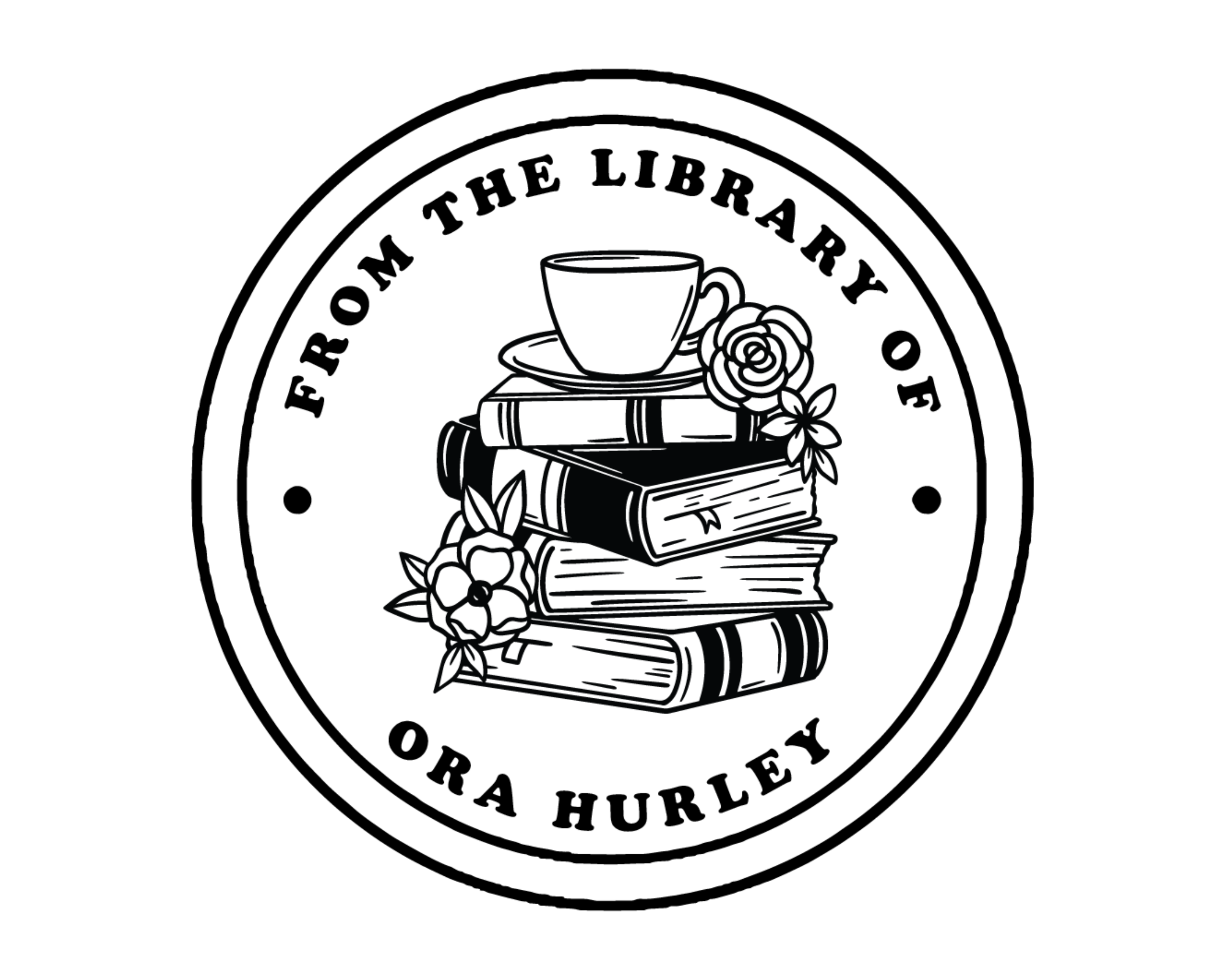 Personalized Book Wooden Handle Stamp - JB-Floral52