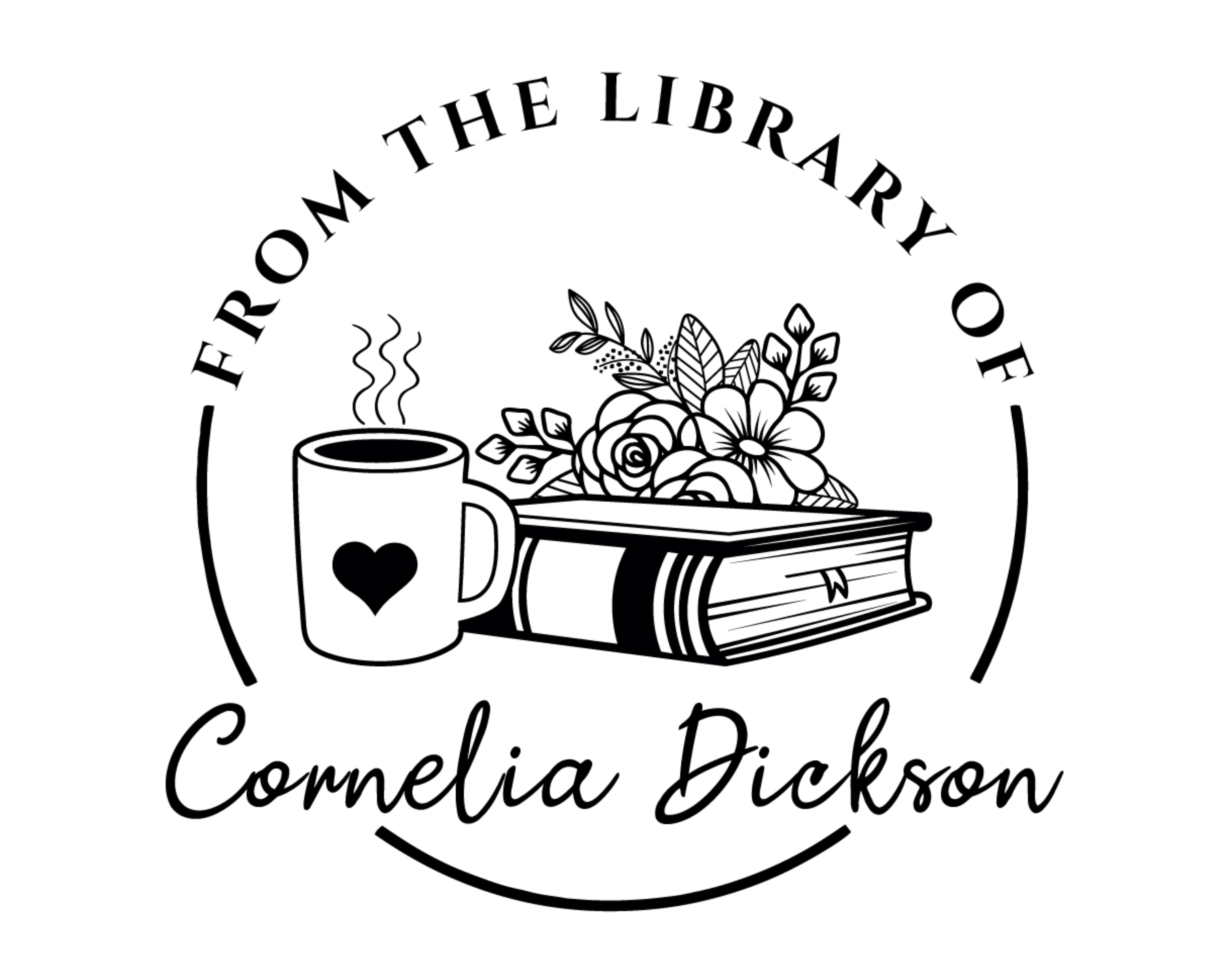 Personalized Book Self Ink Stamp - JB-Floral7