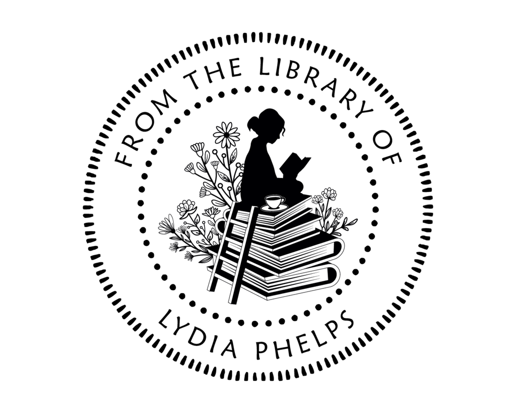 Personalized Book Self Ink Stamp - JB-Floral9
