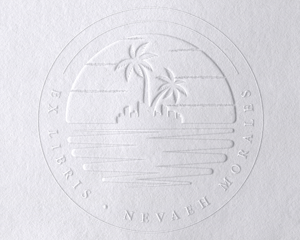 Beach Personalized Book Embosser - JL-BEACH10