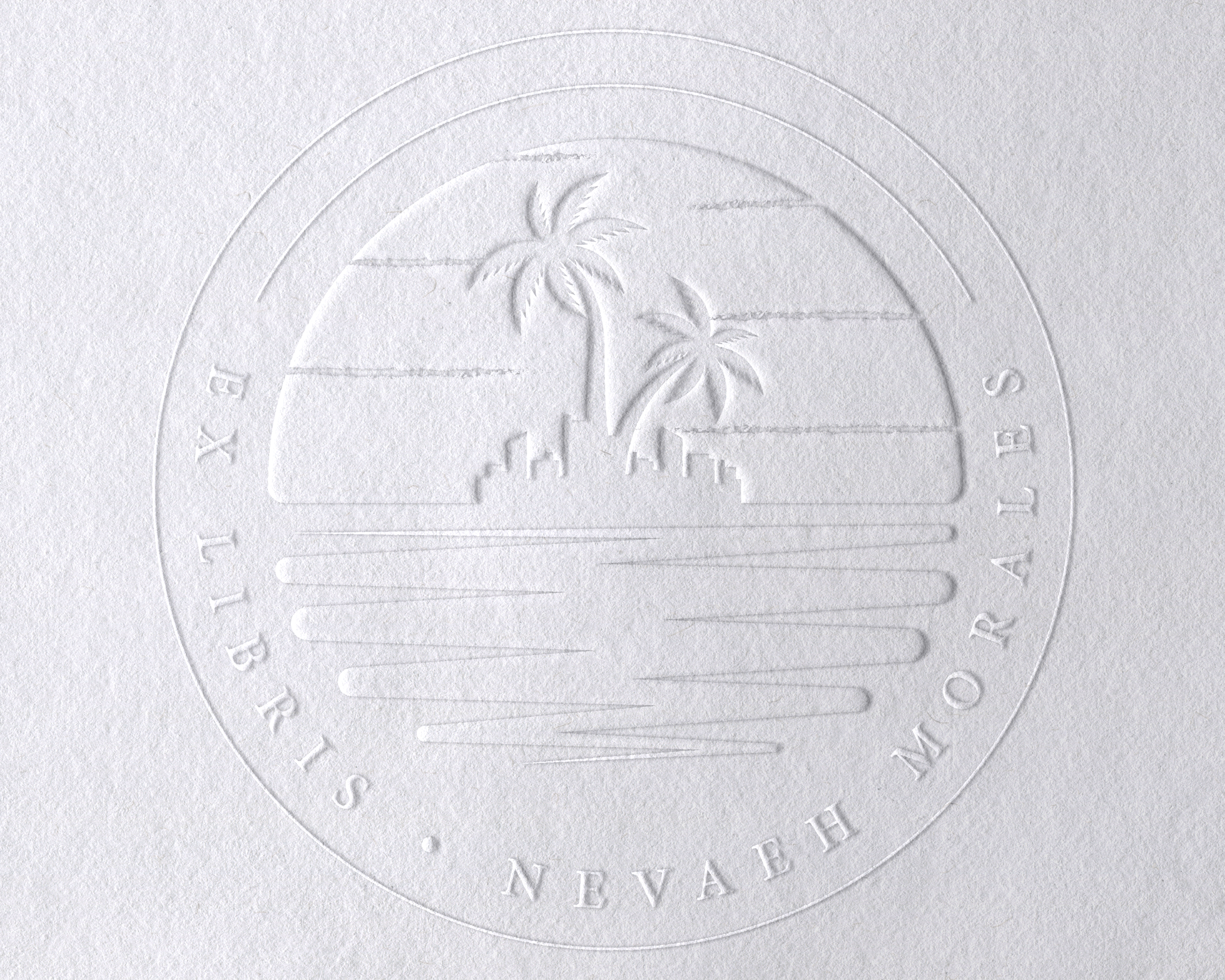 Beach Personalized Book Embosser - JL-BEACH10