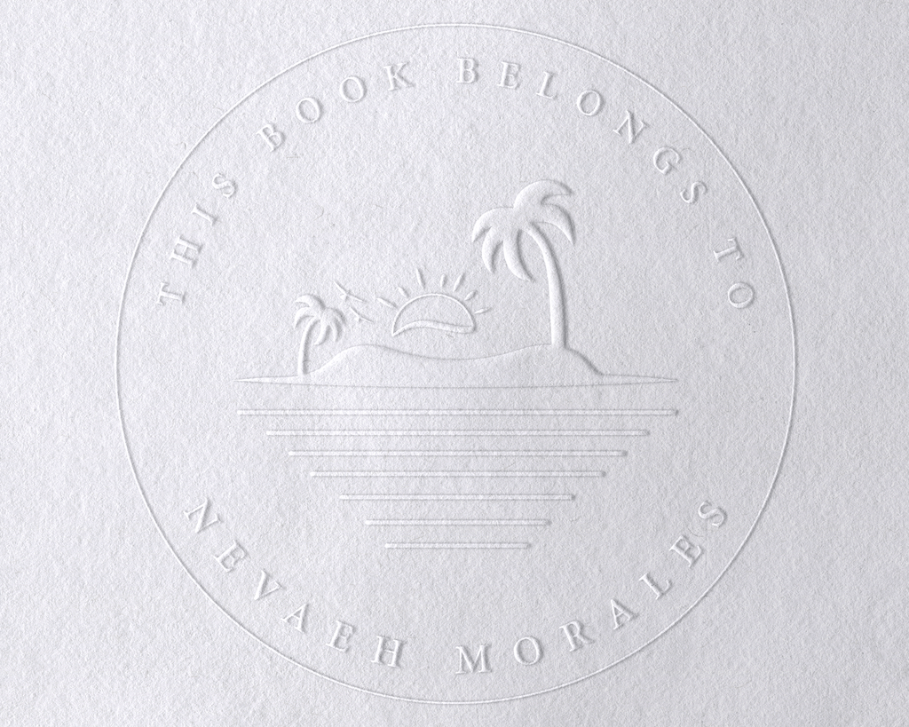 Beach Personalized Book Embosser - JL-BEACH11