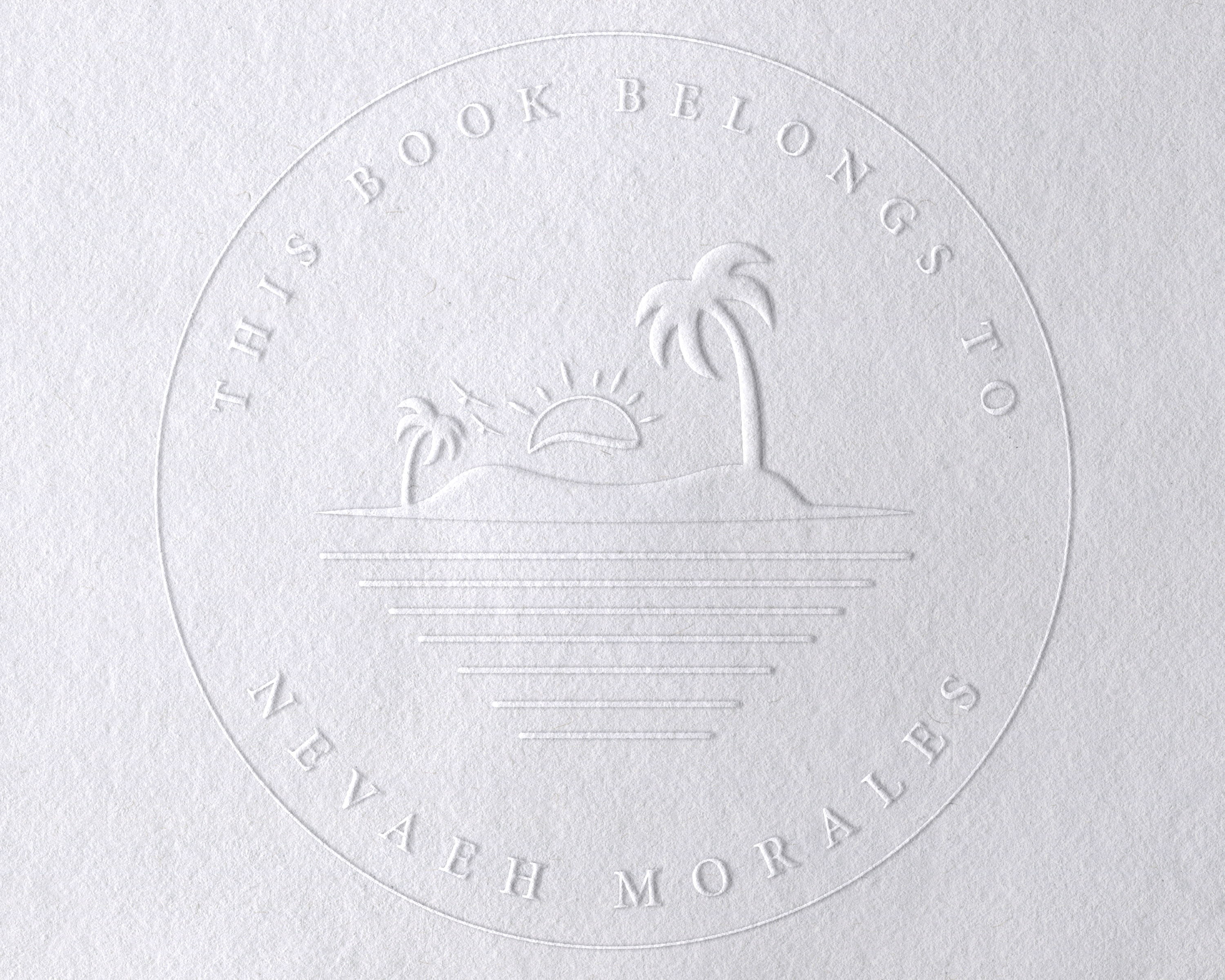 Beach Personalized Book Embosser - JL-BEACH11