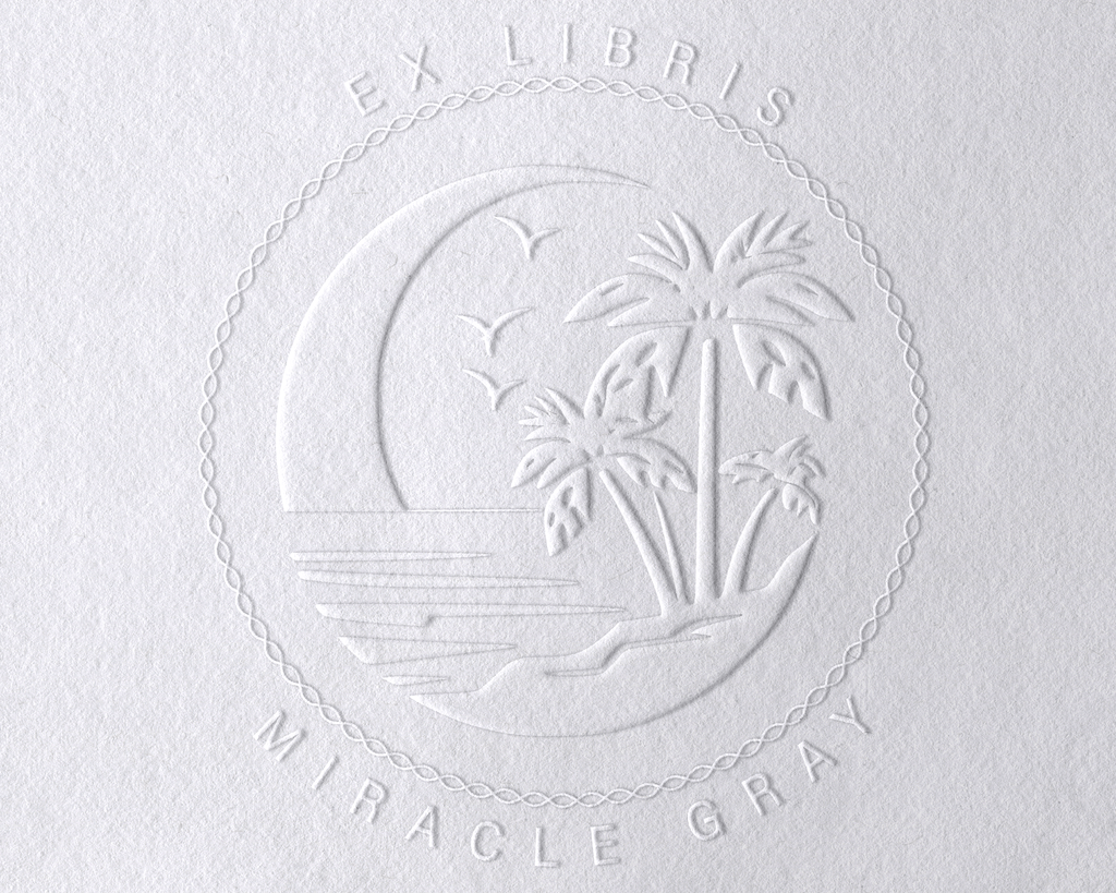 Beach Personalized Book Embosser - JL-BEACH13