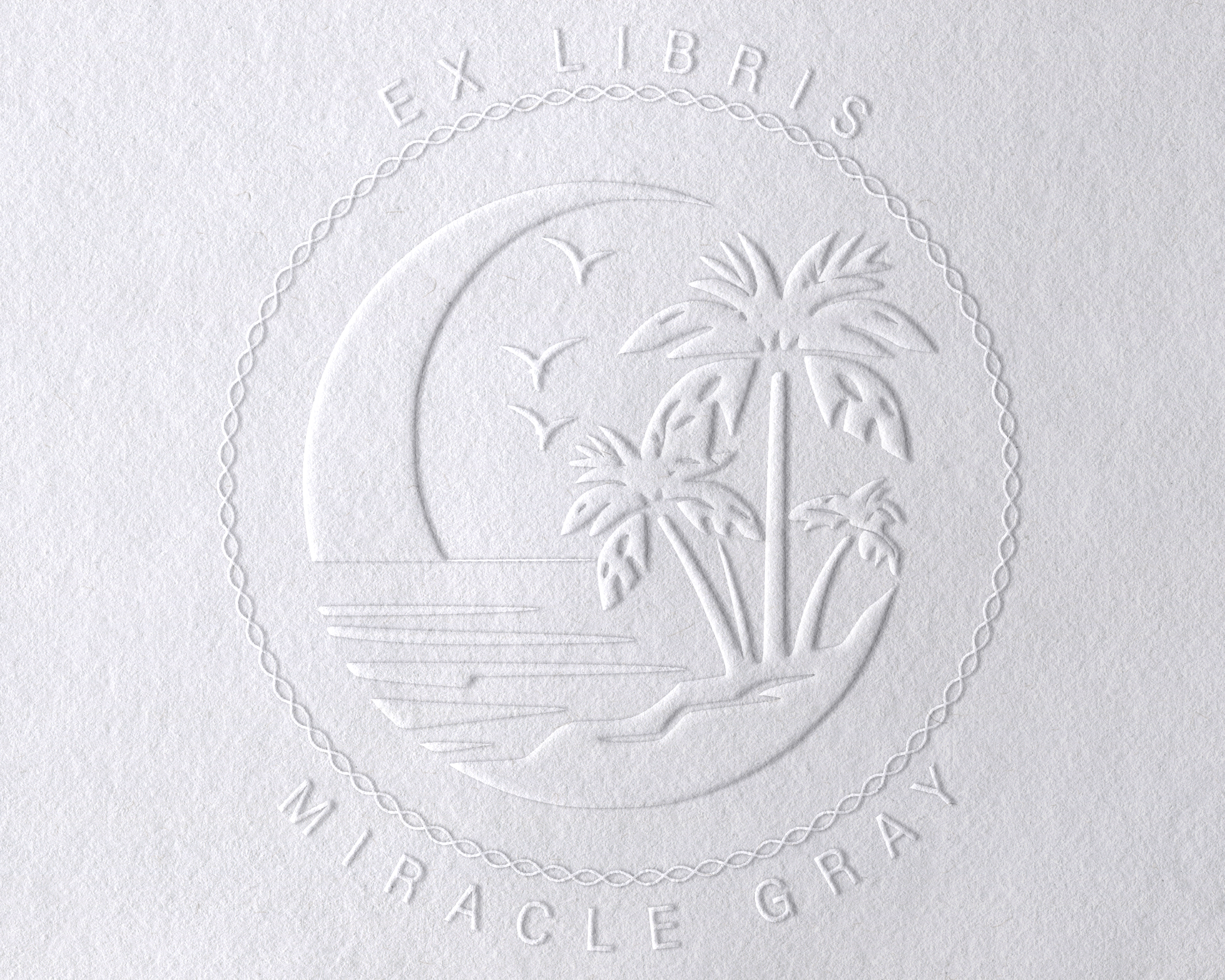 Beach Personalized Book Embosser - JL-BEACH13