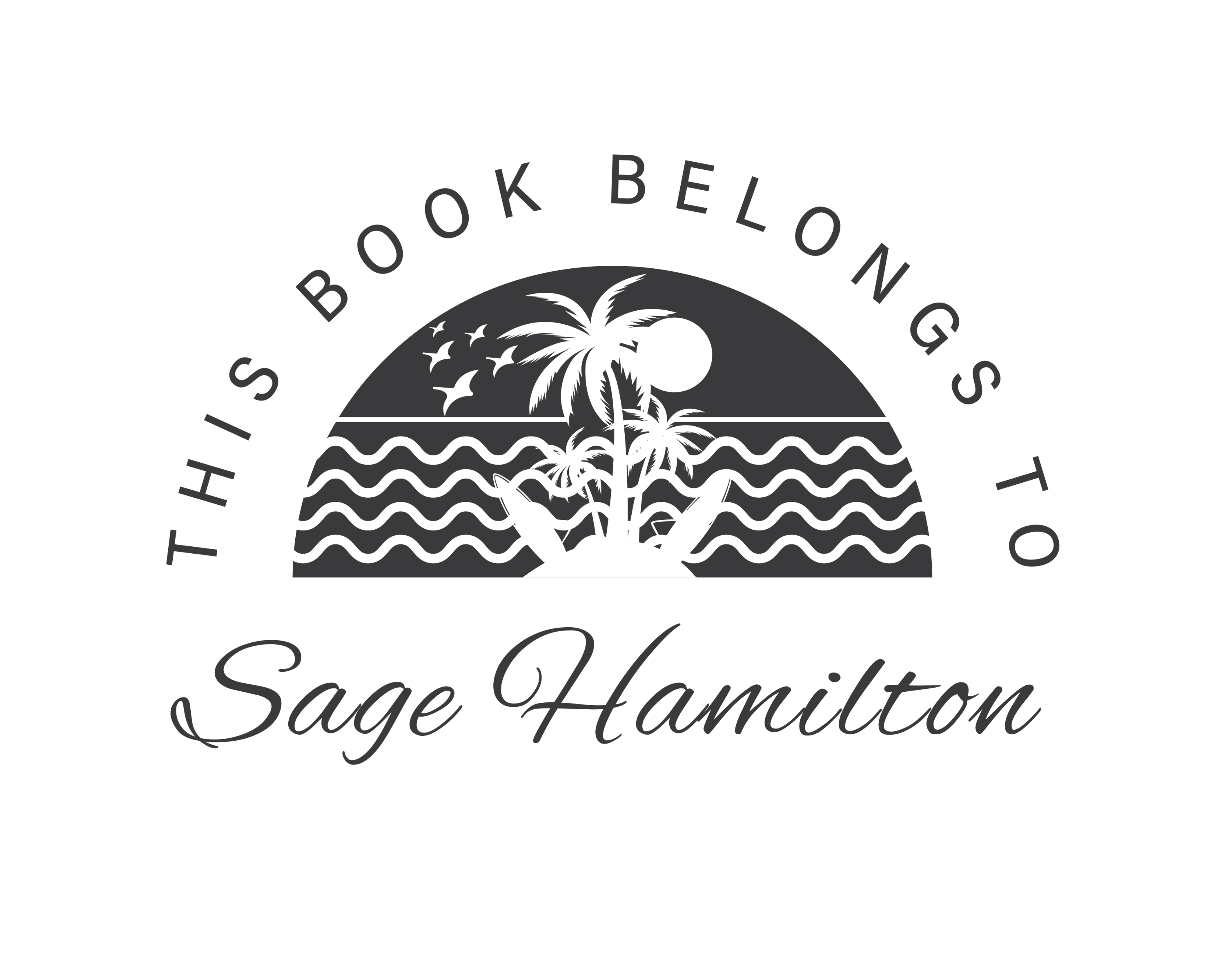 Personalized Book Wooden Handle Stamp - JL-BEACH14