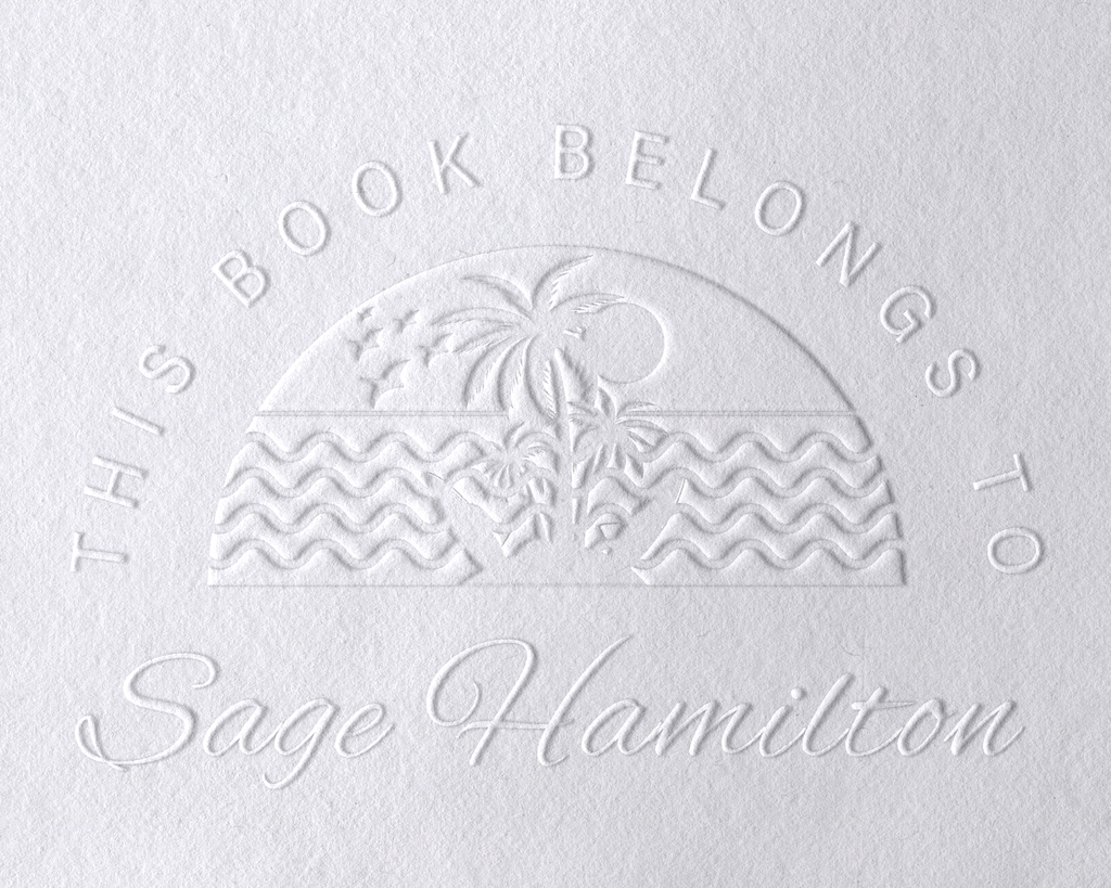 Beach Personalized Book Embosser - JL-BEACH14