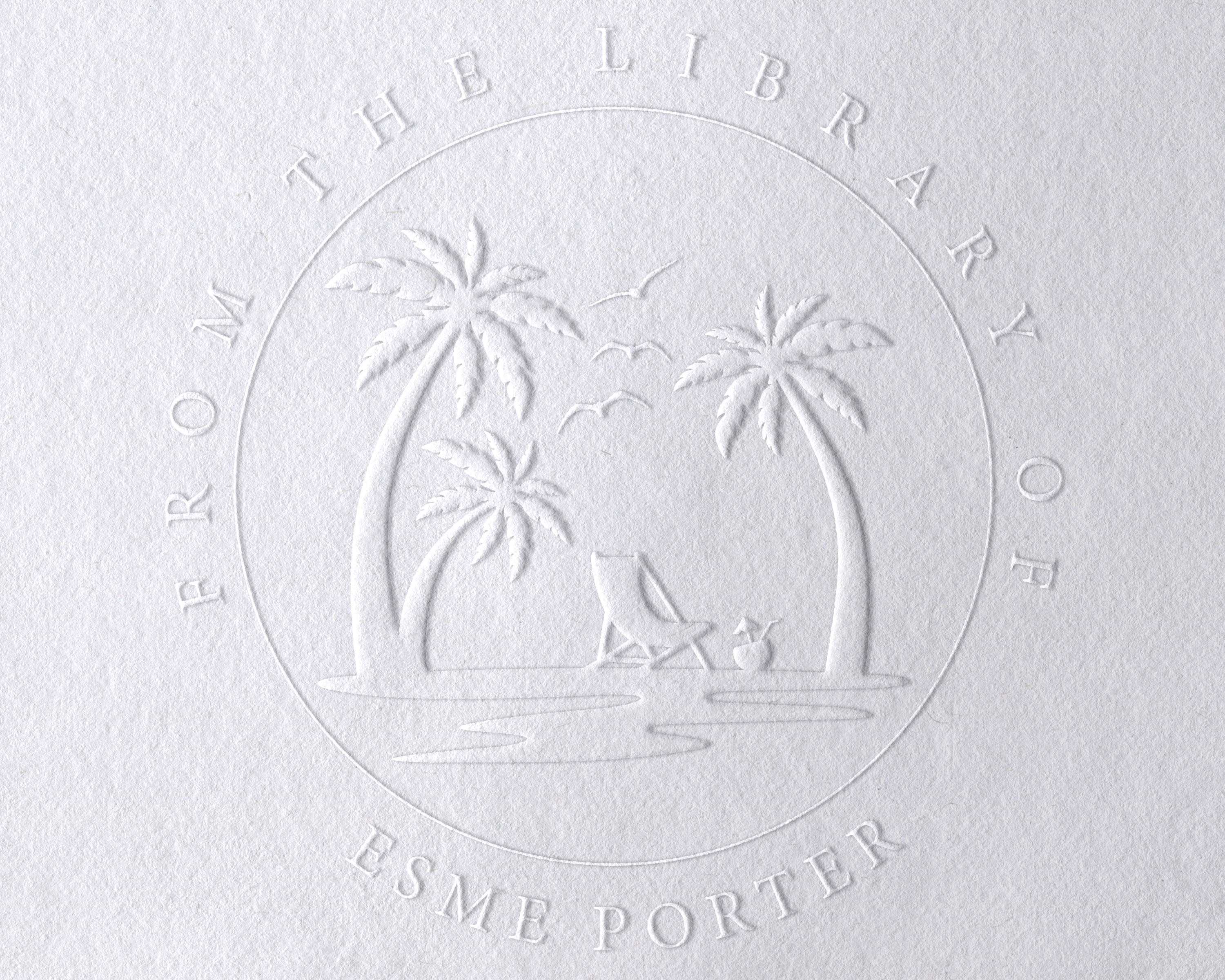 Beach Personalized Book Embosser - JL-BEACH15