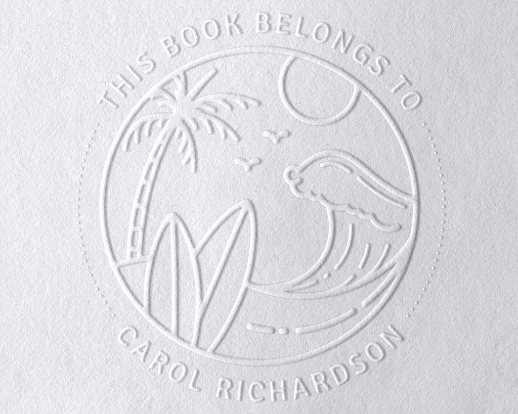 Beach Personalized Book Embosser - JL-BEACH1