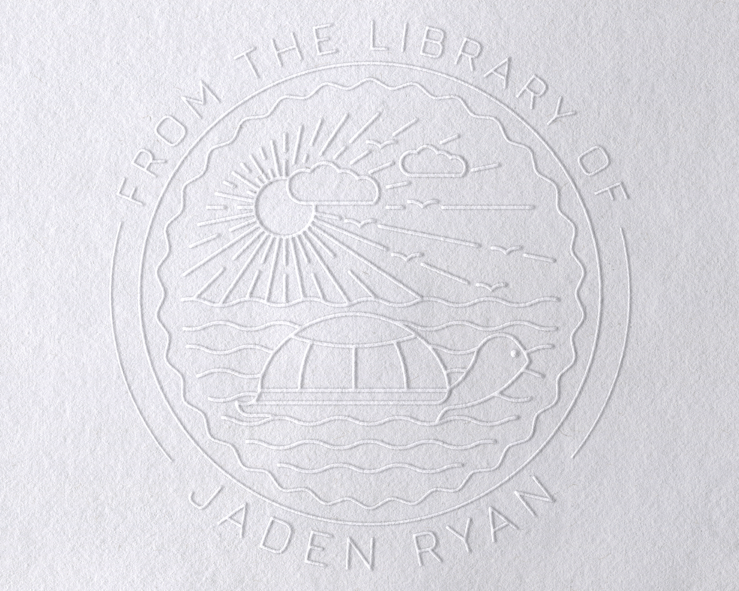 Beach Personalized Book Embosser - JL-BEACH2