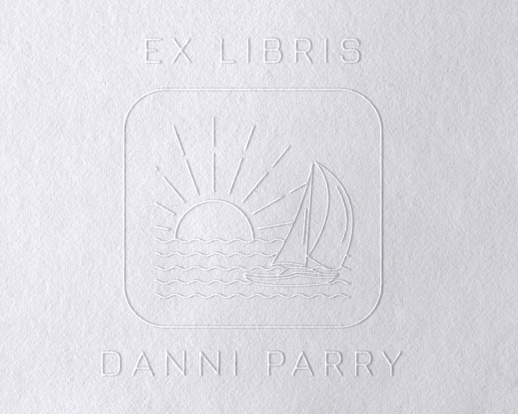 Beach Personalized Book Embosser - JL-BEACH3