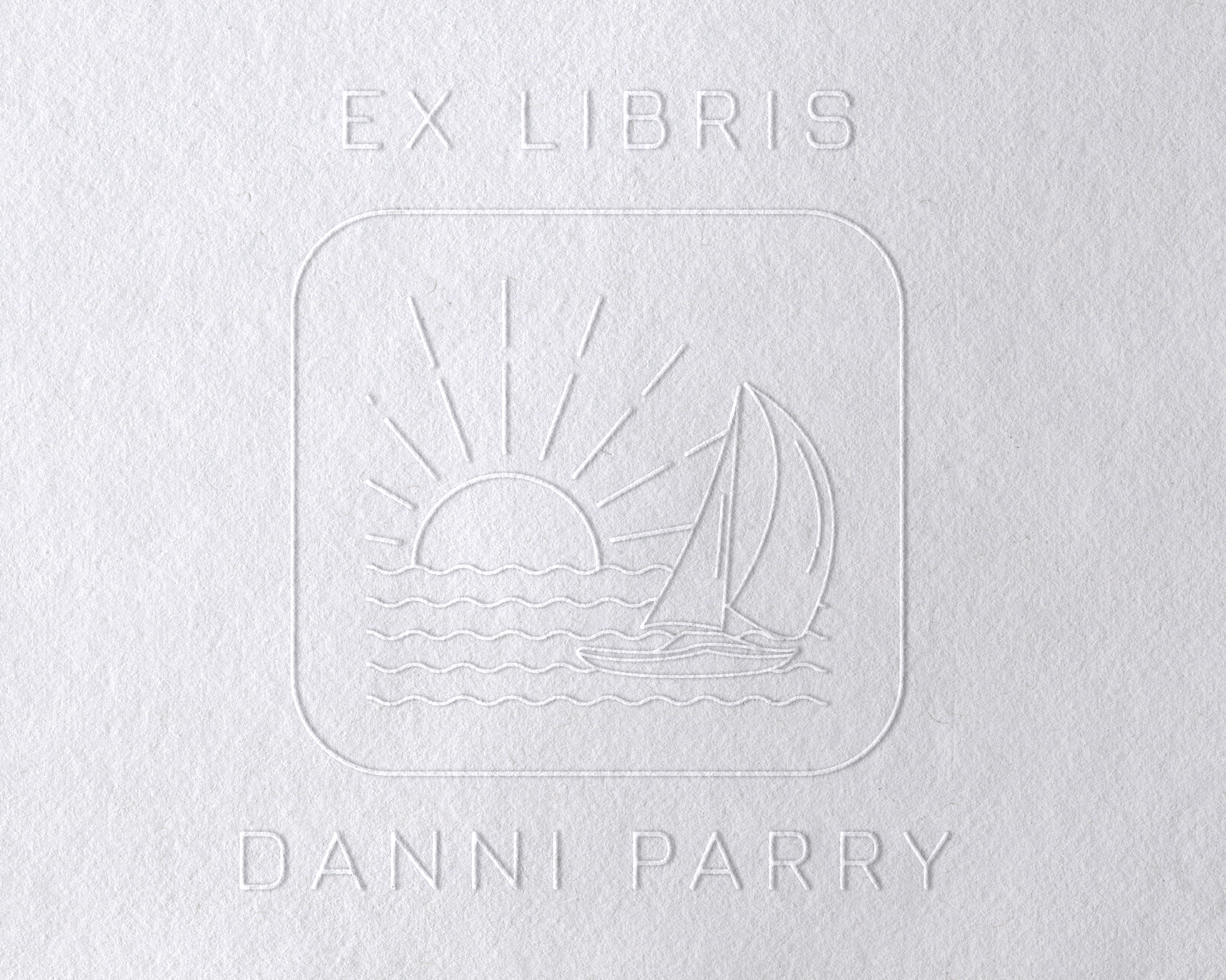 Beach Personalized Book Embosser - JL-BEACH3