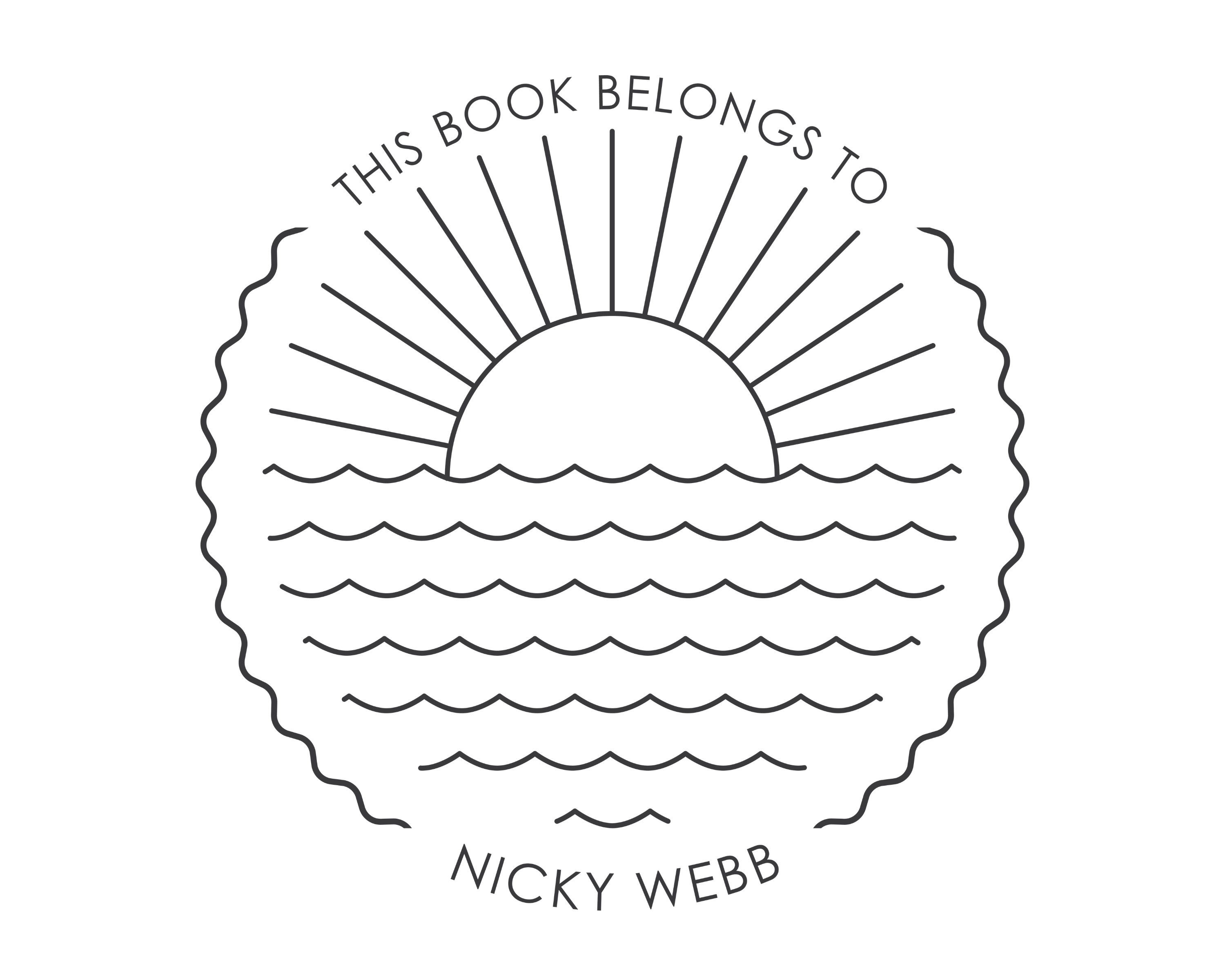 Personalized Book Self Ink Stamp - JL-BEACH4