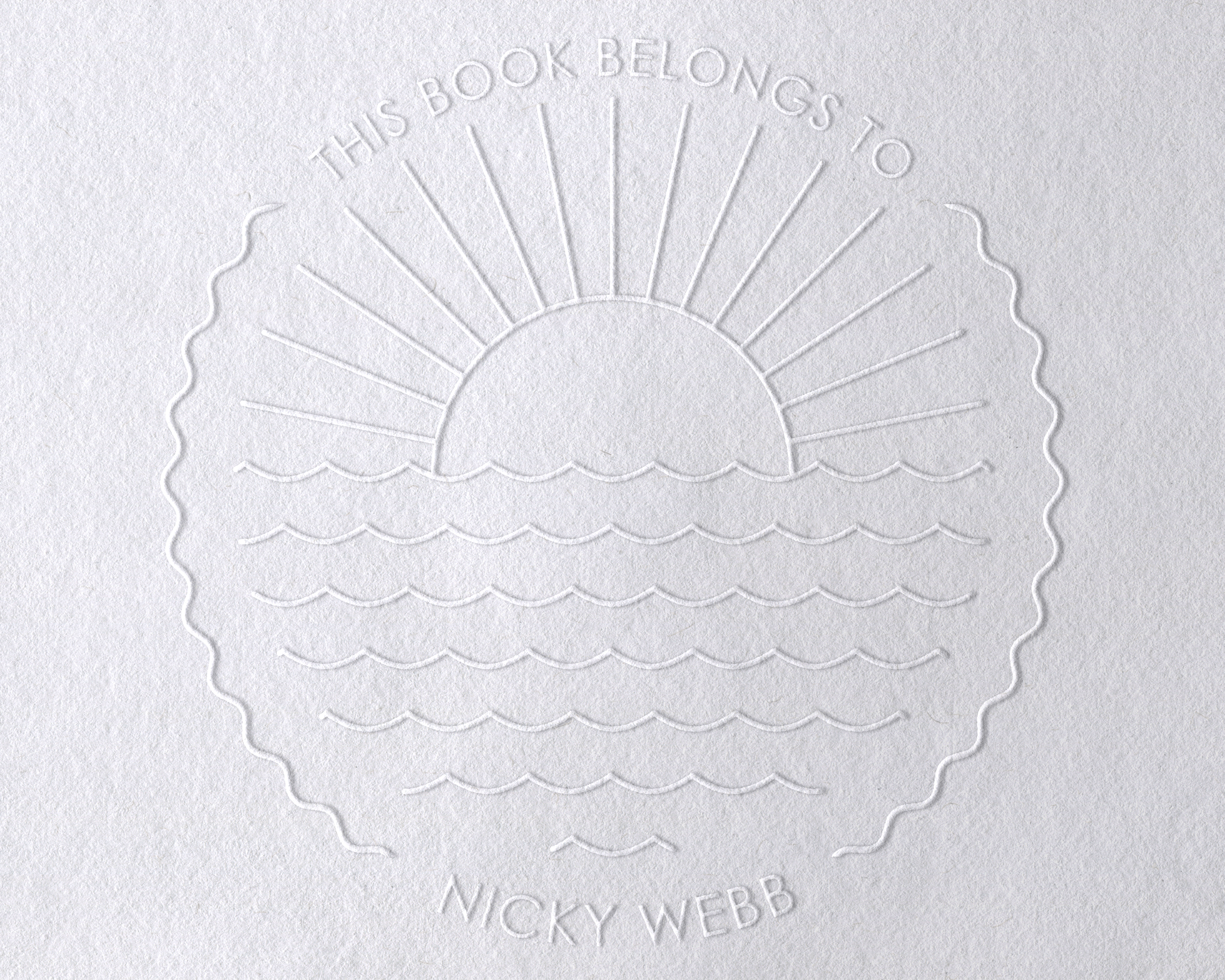 Beach Personalized Book Embosser - JL-BEACH4