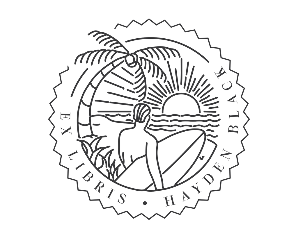 Personalized Book Self Ink Stamp - JL-BEACH6