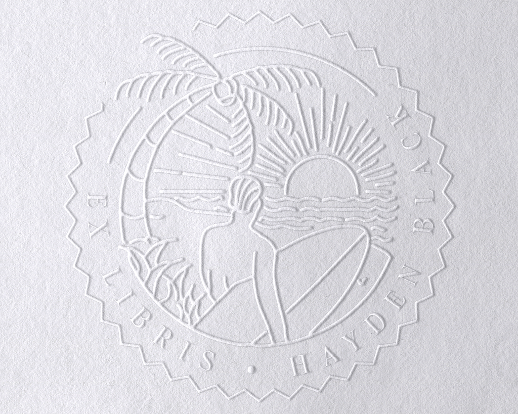 Beach Personalized Book Embosser - JL-BEACH6