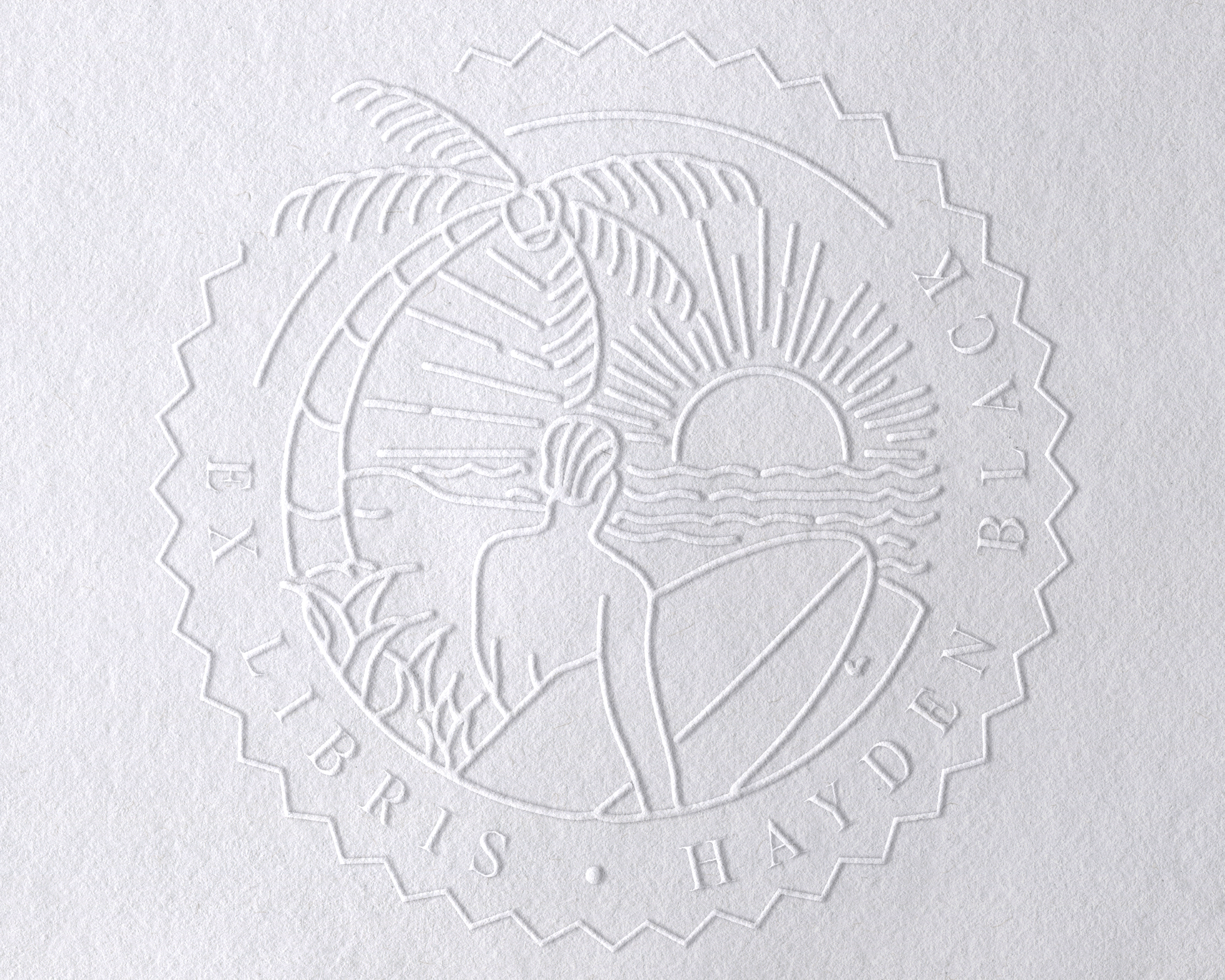 Beach Personalized Book Embosser - JL-BEACH6