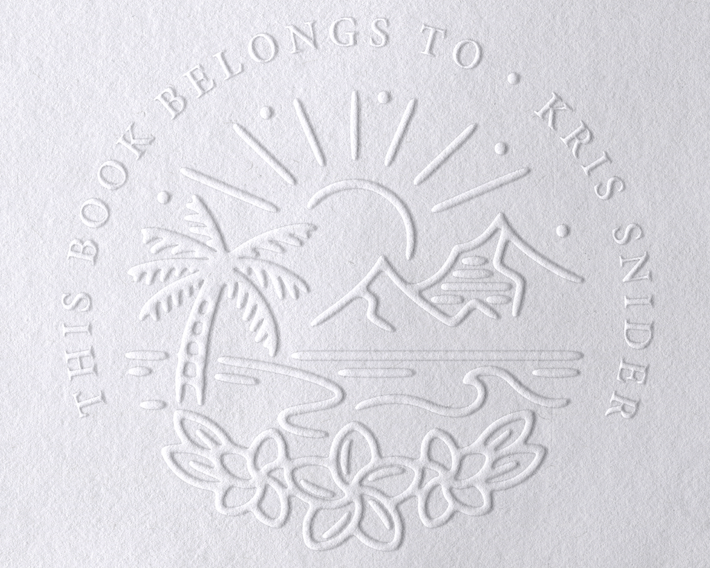 Beach Personalized Book Embosser - JL-BEACH7