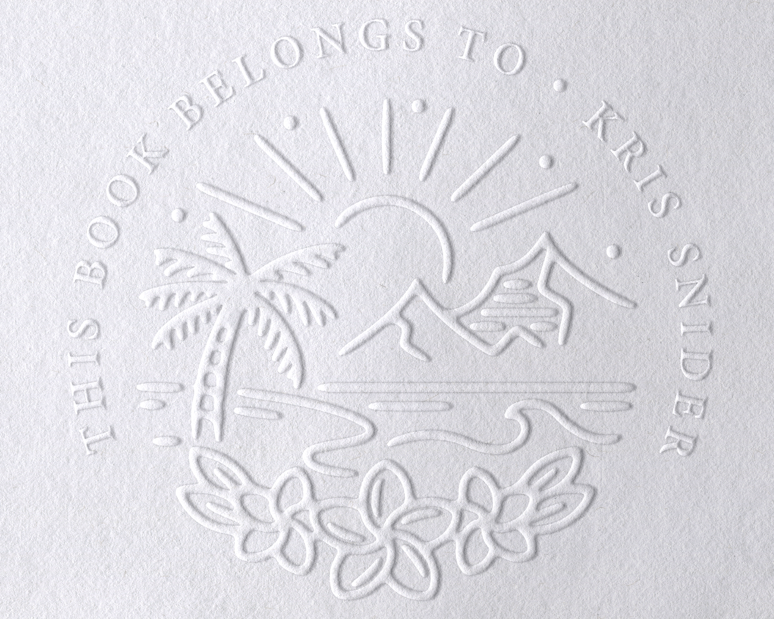 Beach Personalized Book Embosser - JL-BEACH7