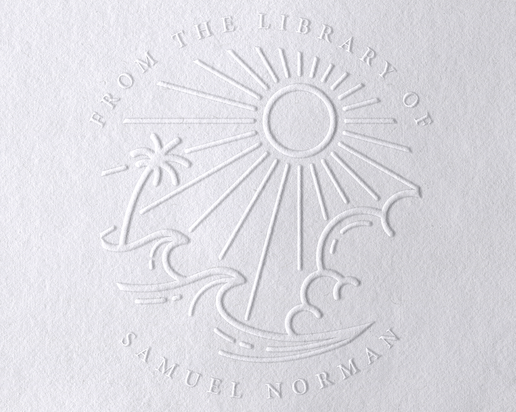 Beach Personalized Book Embosser - JL-BEACH8