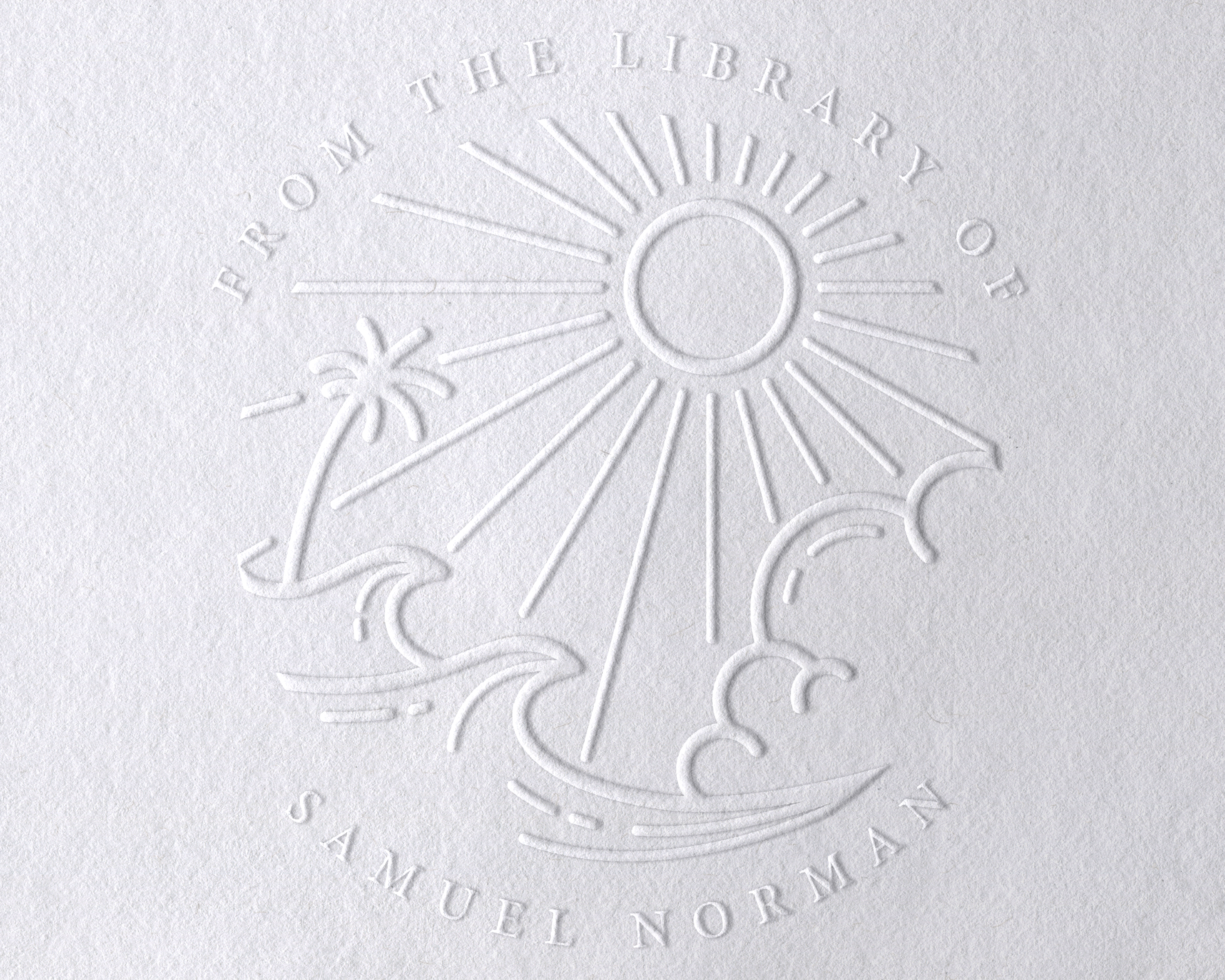 Beach Personalized Book Embosser - JL-BEACH8