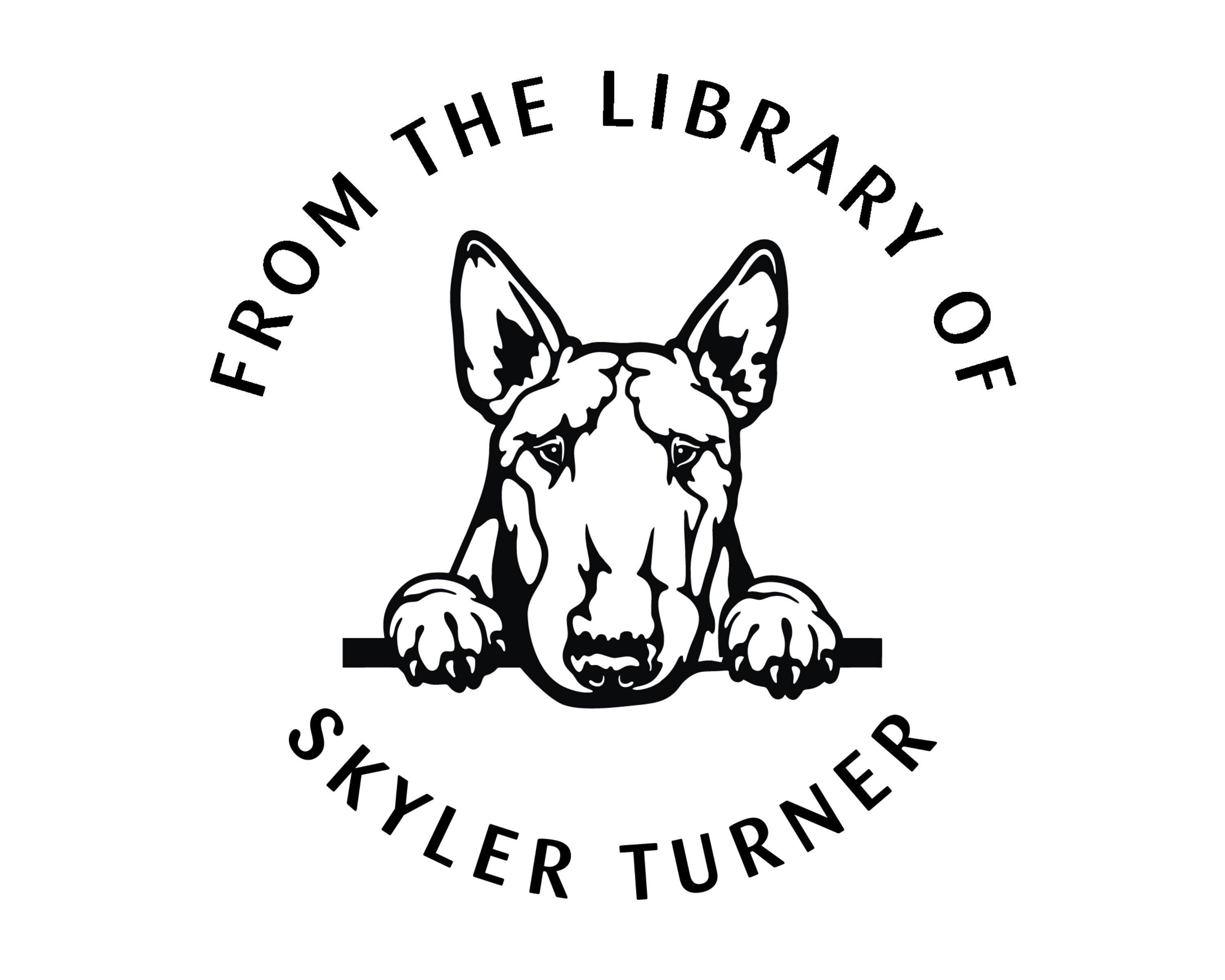 Personalized Book Wooden Handle Stamp - JL-DOG1-BullTerrier