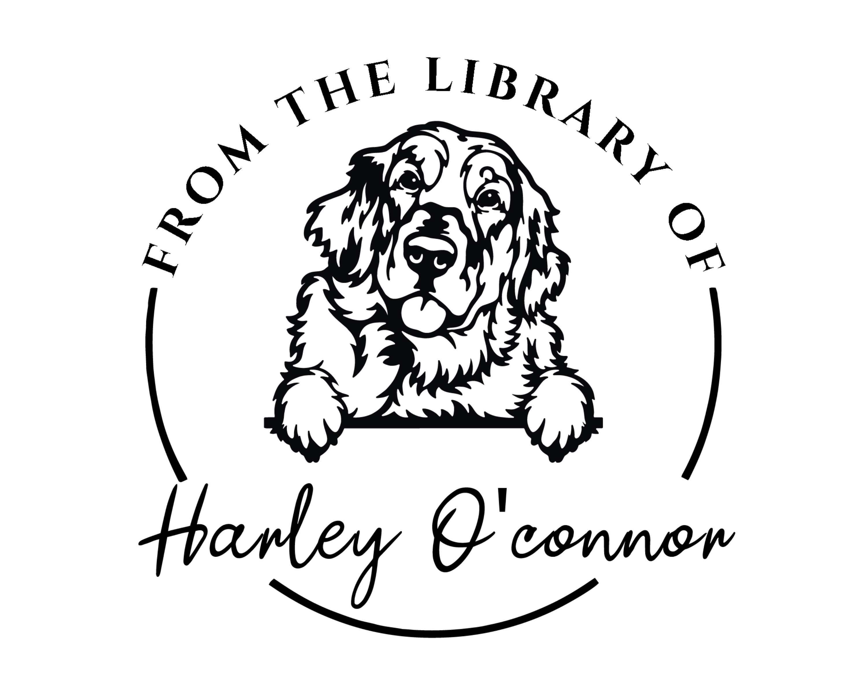 Personalized Book Wooden Handle Stamp - JL-DOG10-GoldenRetriever