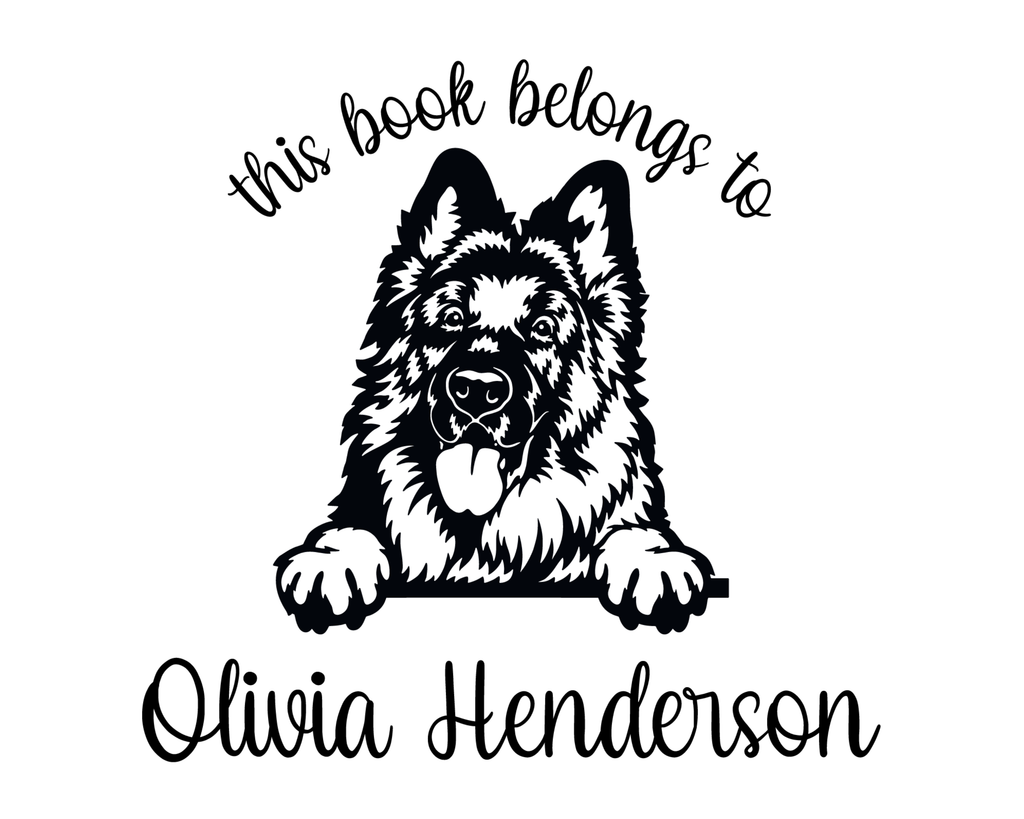 Personalized Book Wooden Handle Stamp - JL-DOG13-GermanShepherd