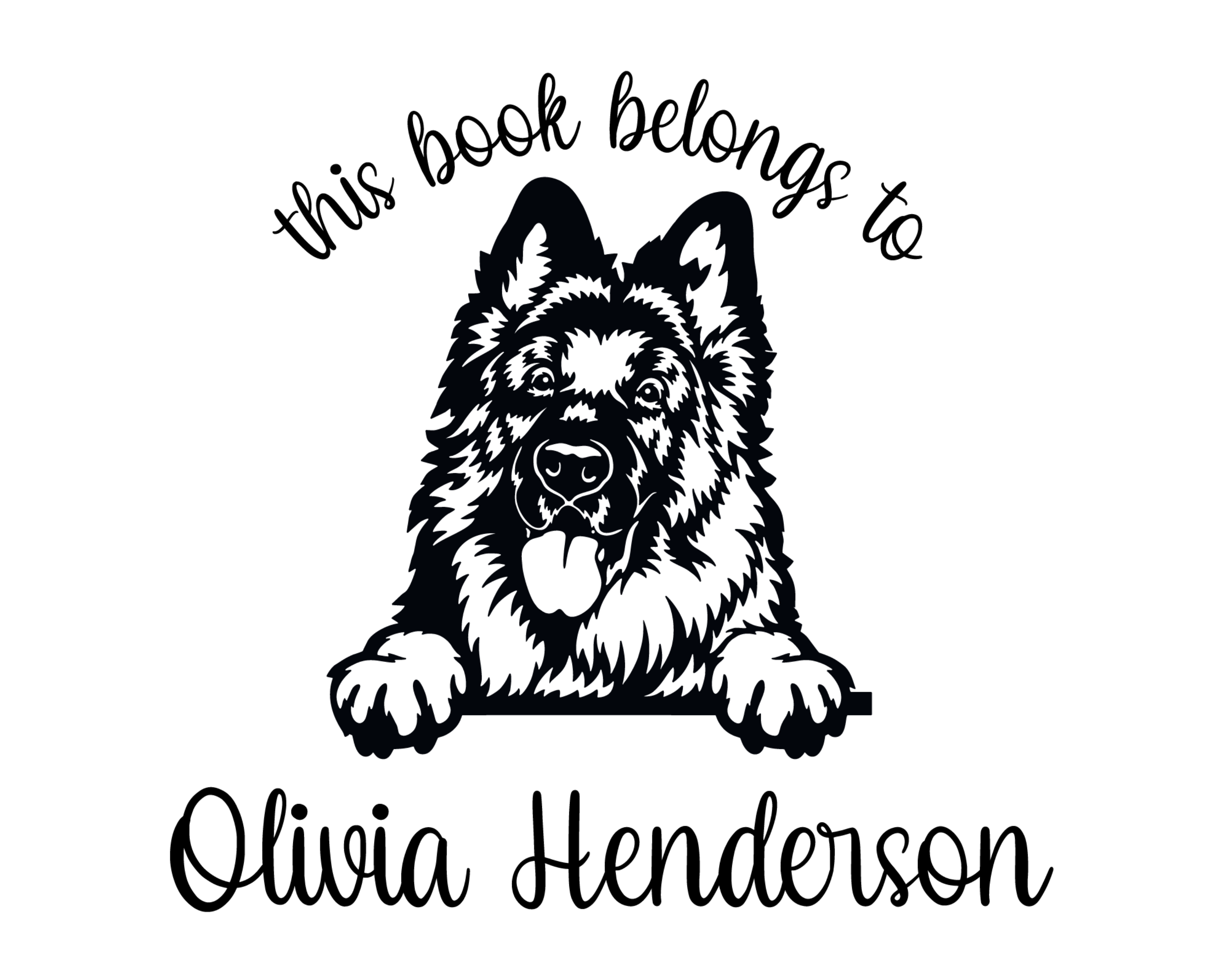 Personalized Book Wooden Handle Stamp - JL-DOG13-GermanShepherd