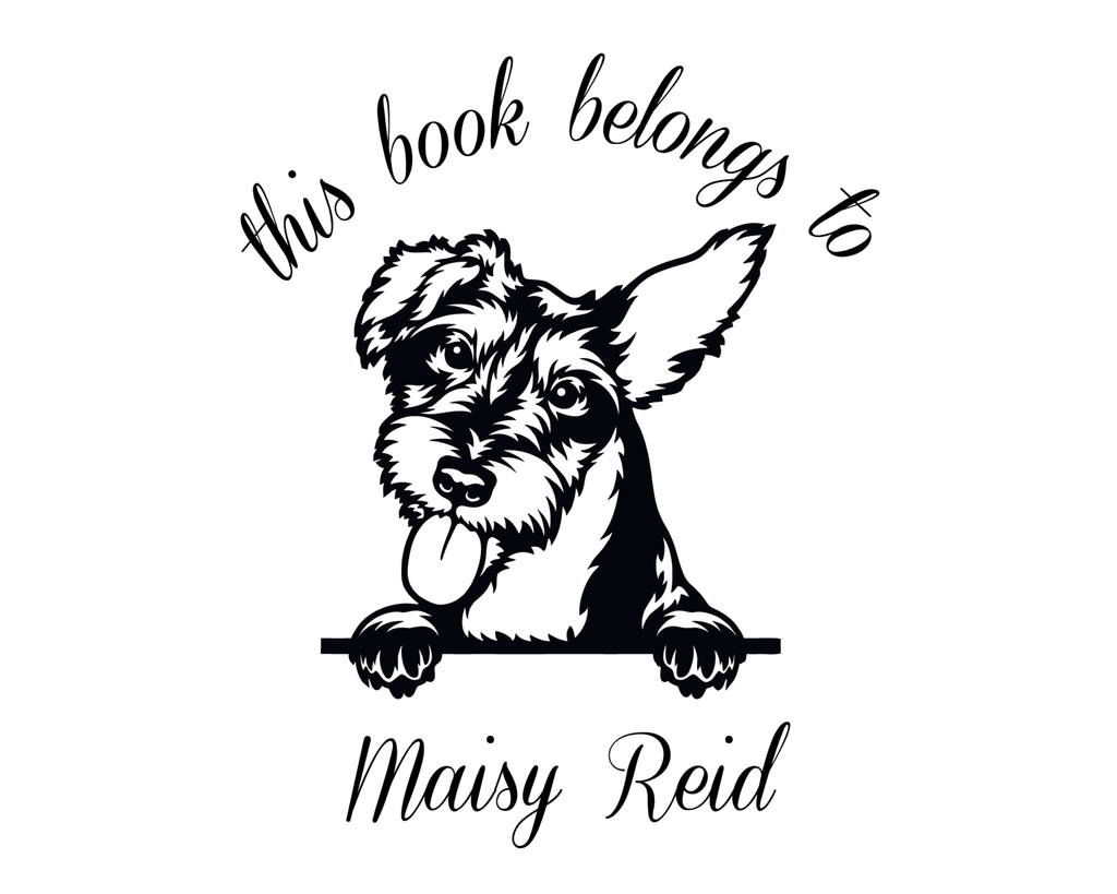 Personalized Book Self Ink Stamp - JL-DOG14-Zwergschnauzer