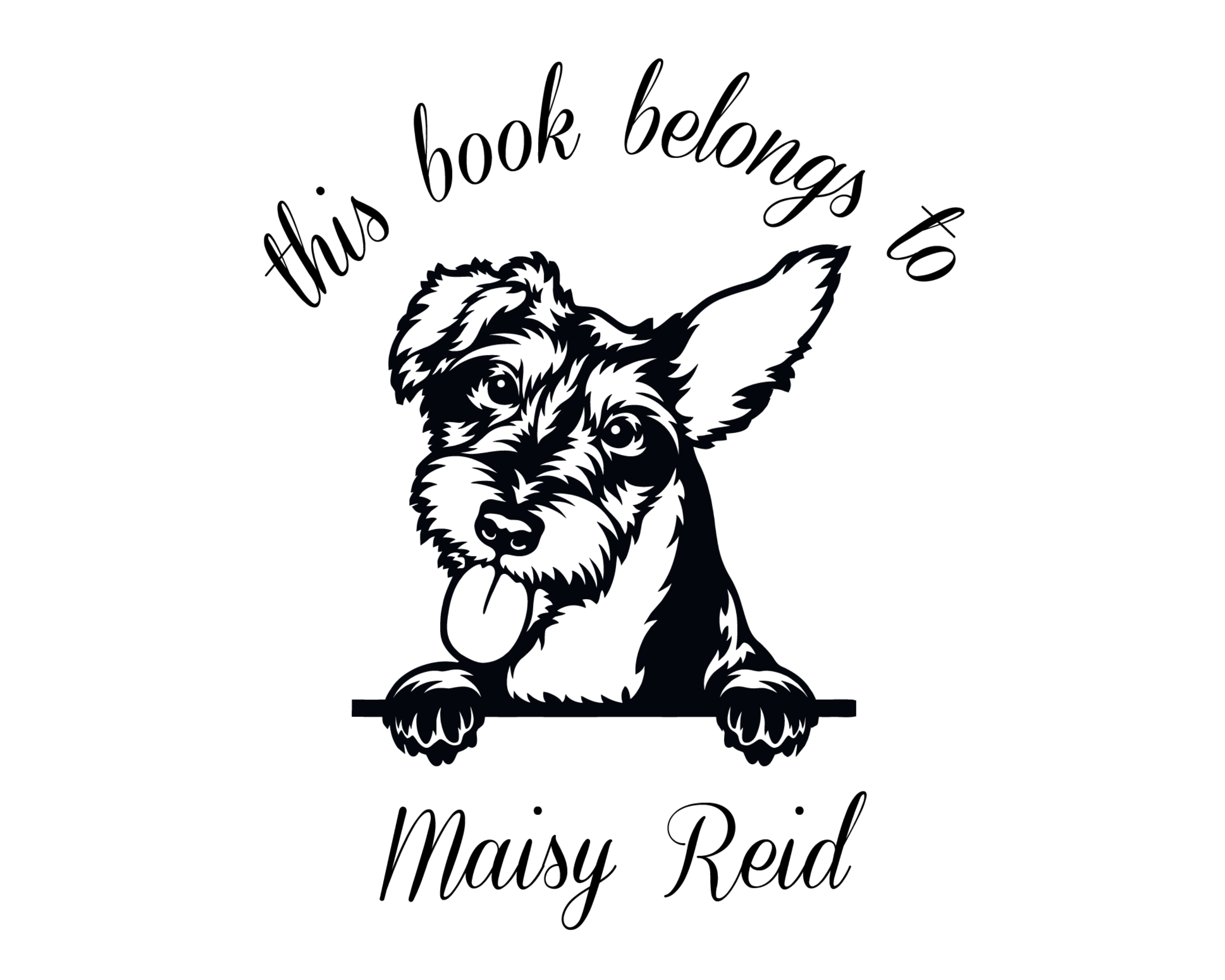 Personalized Book Self Ink Stamp - JL-DOG14-Zwergschnauzer